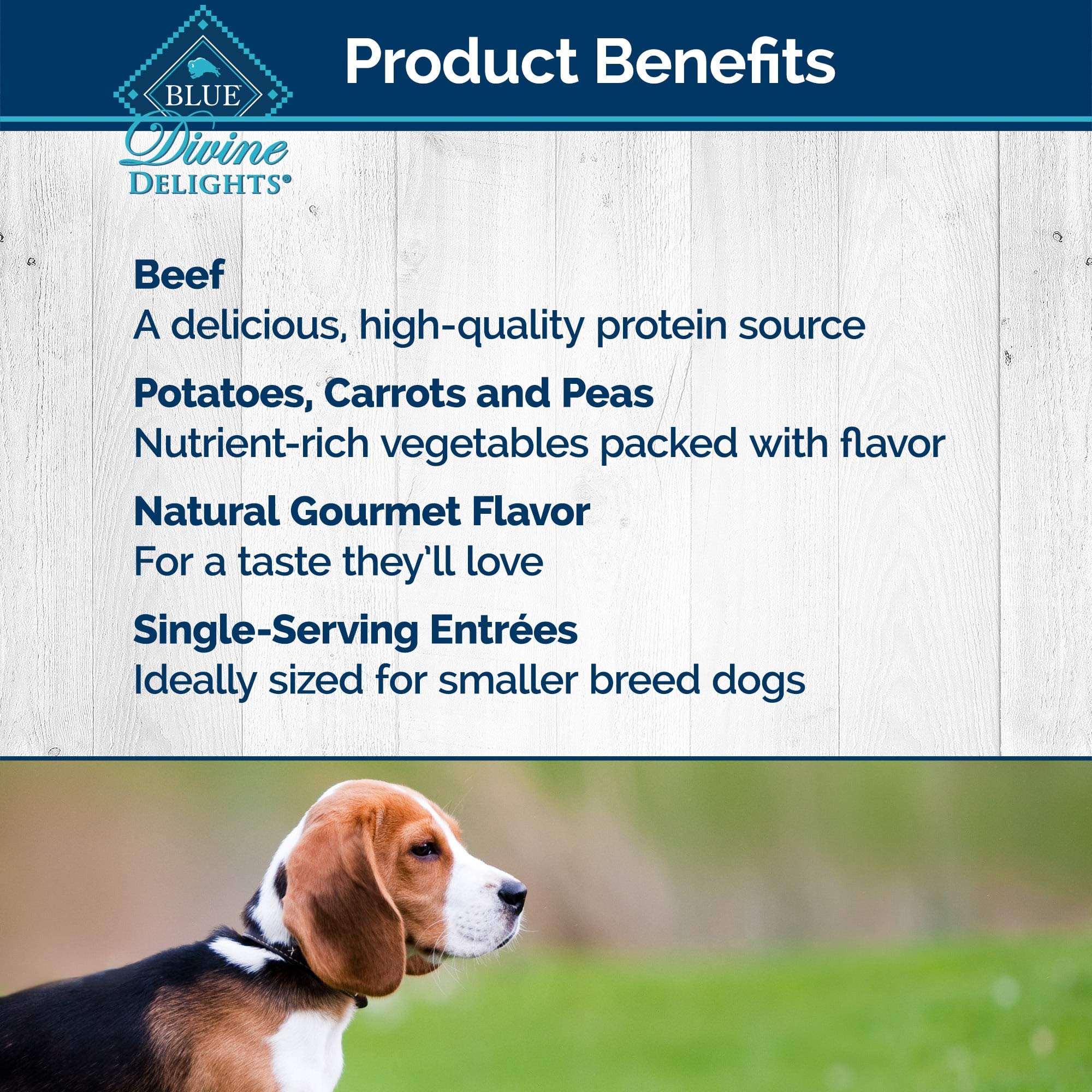 Blue Buffalo Delights Natural Adult Small Breed Wet Dog Food Cups, Pate Style, Filet Mignon Flavor in Savory Juice 3.5-oz (Pack