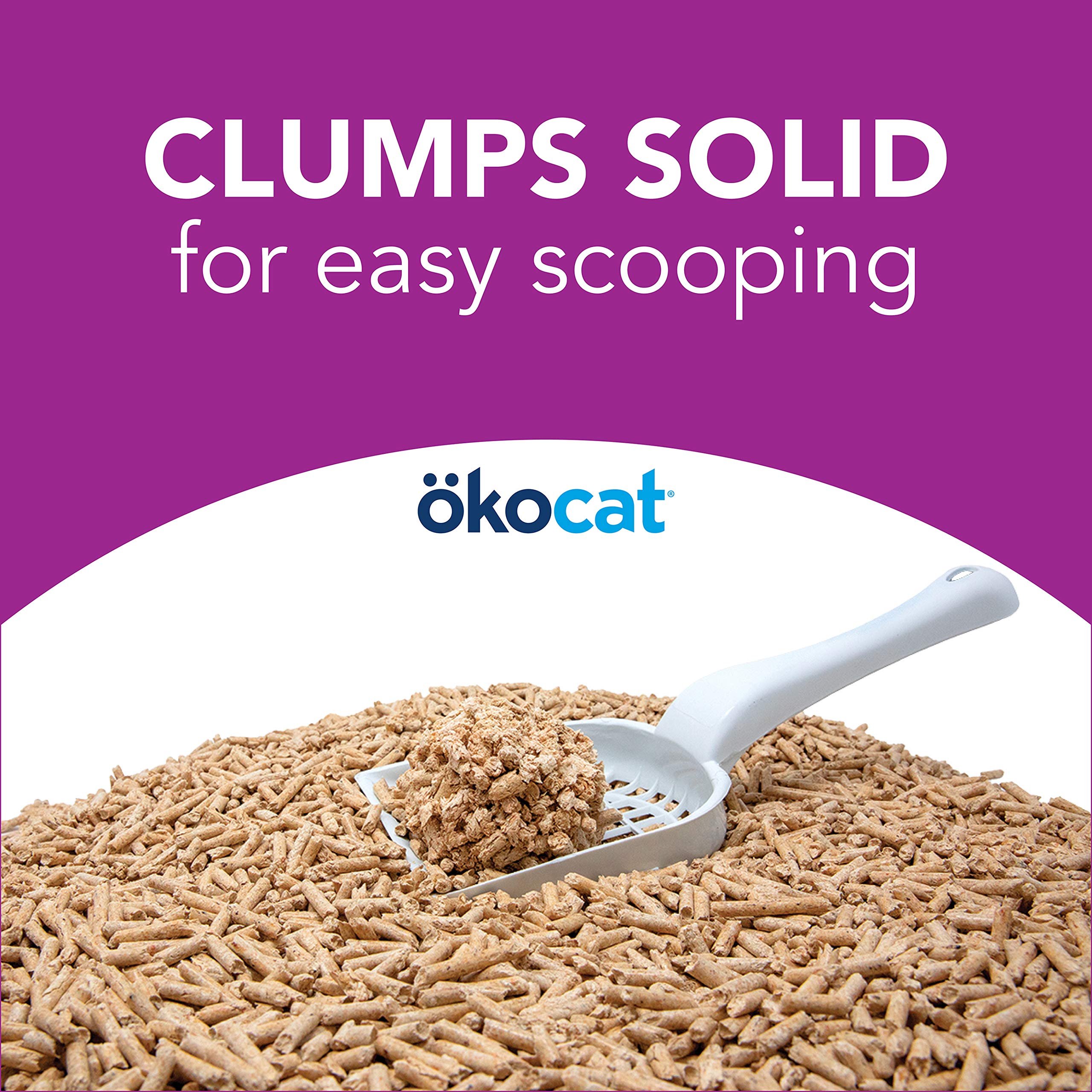 Ökocat Less Mess Low Tracking Wood Clumping Cat Litter Mini- Pellets, Unscented, 14.8 Pounds - Natural Ingredients, Stops Odor, Clumps Solid, 99% Dust Free, Great For Long-Hair Breeds, All Cats
