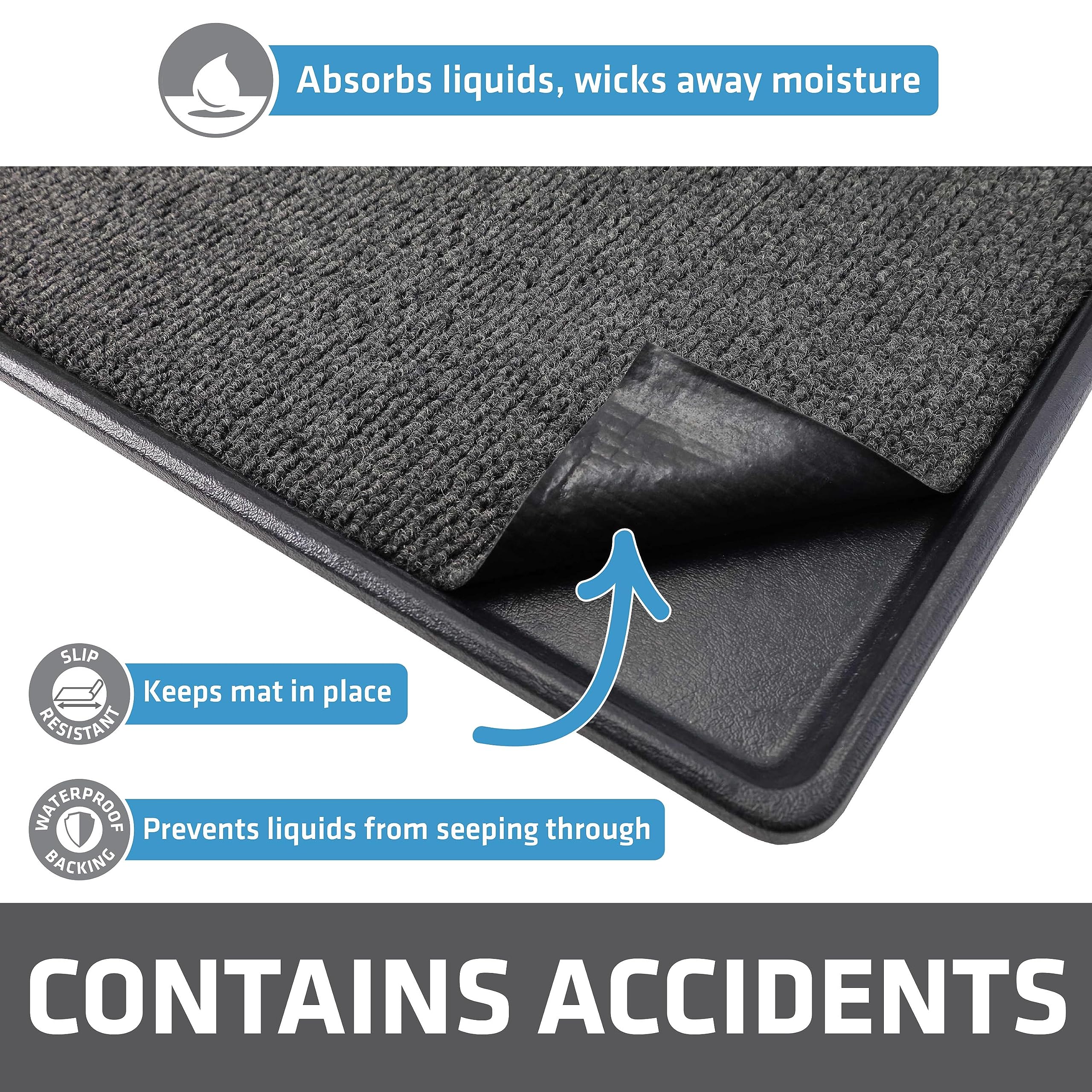 Drymate Premium Dog Crate Mat Liner, Absorbent, Waterproof, Non-Slip, Washable Puppy Pee Pad For Kennel Training - Use Under Pet