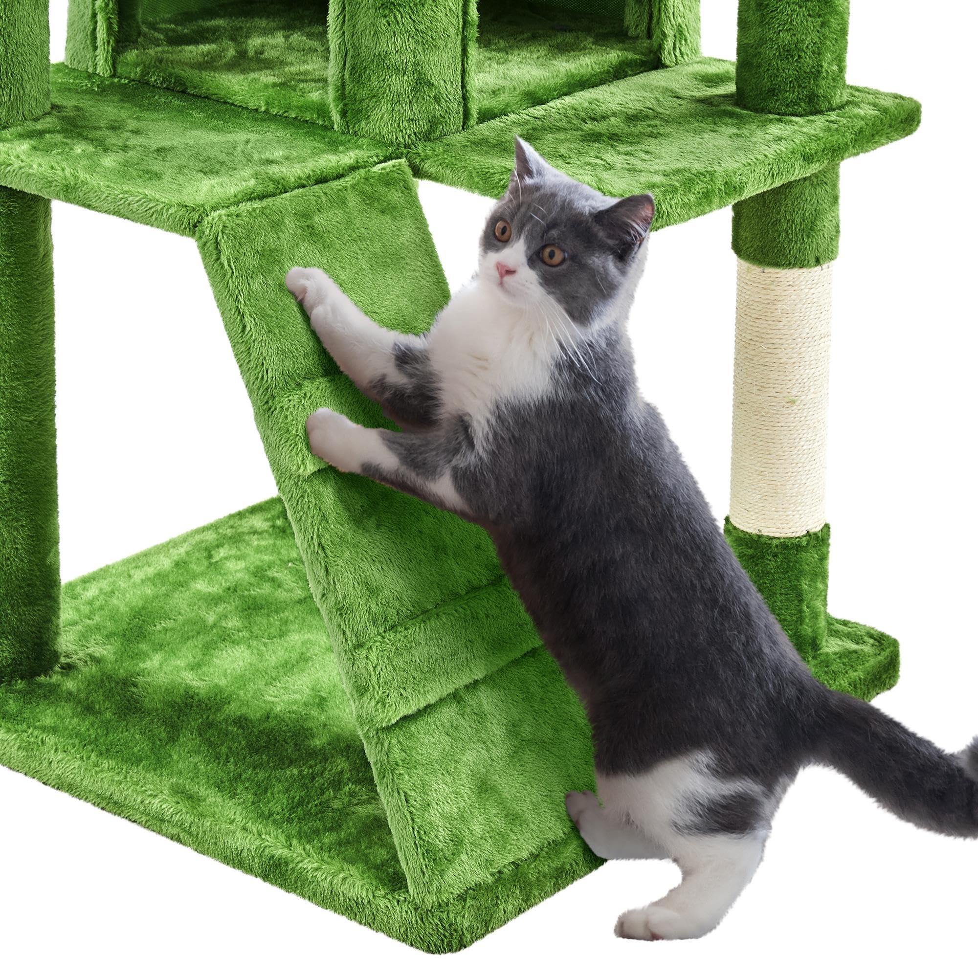 Topeakmart 70In Cat Tree Tower For Inddor Cats With 3 Cozy Platforms 2 Condos And Ladder Cat Activity Center For Kittens