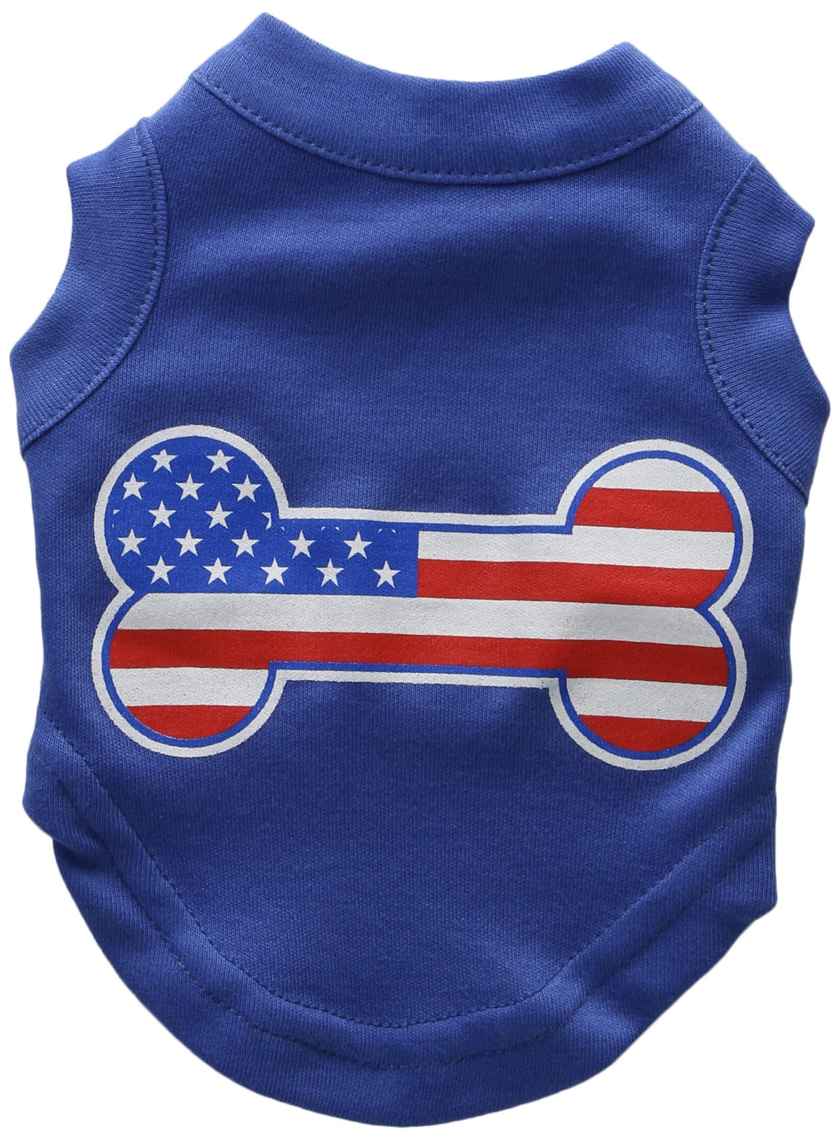 Pet Dog & Cat Shirt Screen Printed, &quot;Bone Shaped American Flag&quot; Blue XS (0-3 lbs.)