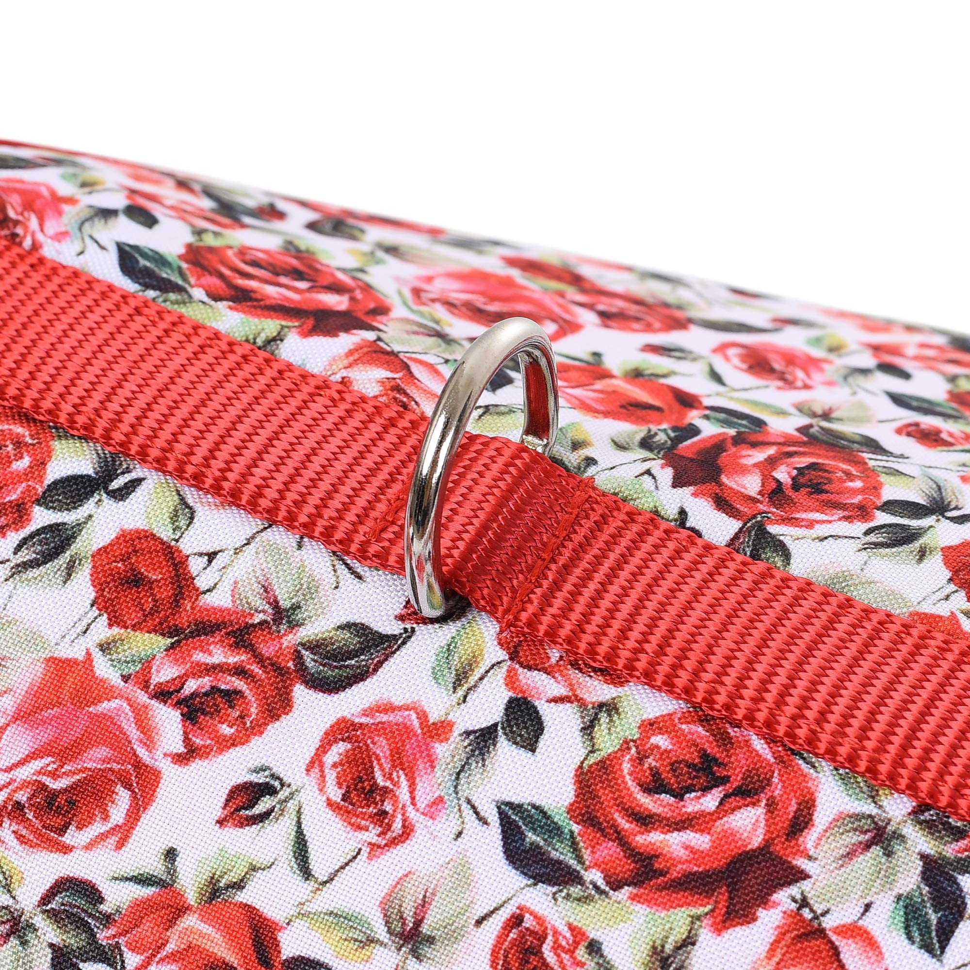 Mile High Life | Easy Get On Air Mesh Vest Harness | Spring Floral Collection | Adjustable Easy Closures Both Neck And Chest |20 Lbs Small Dogs & Cats | Red Rose | M Chest Size (18'-20')