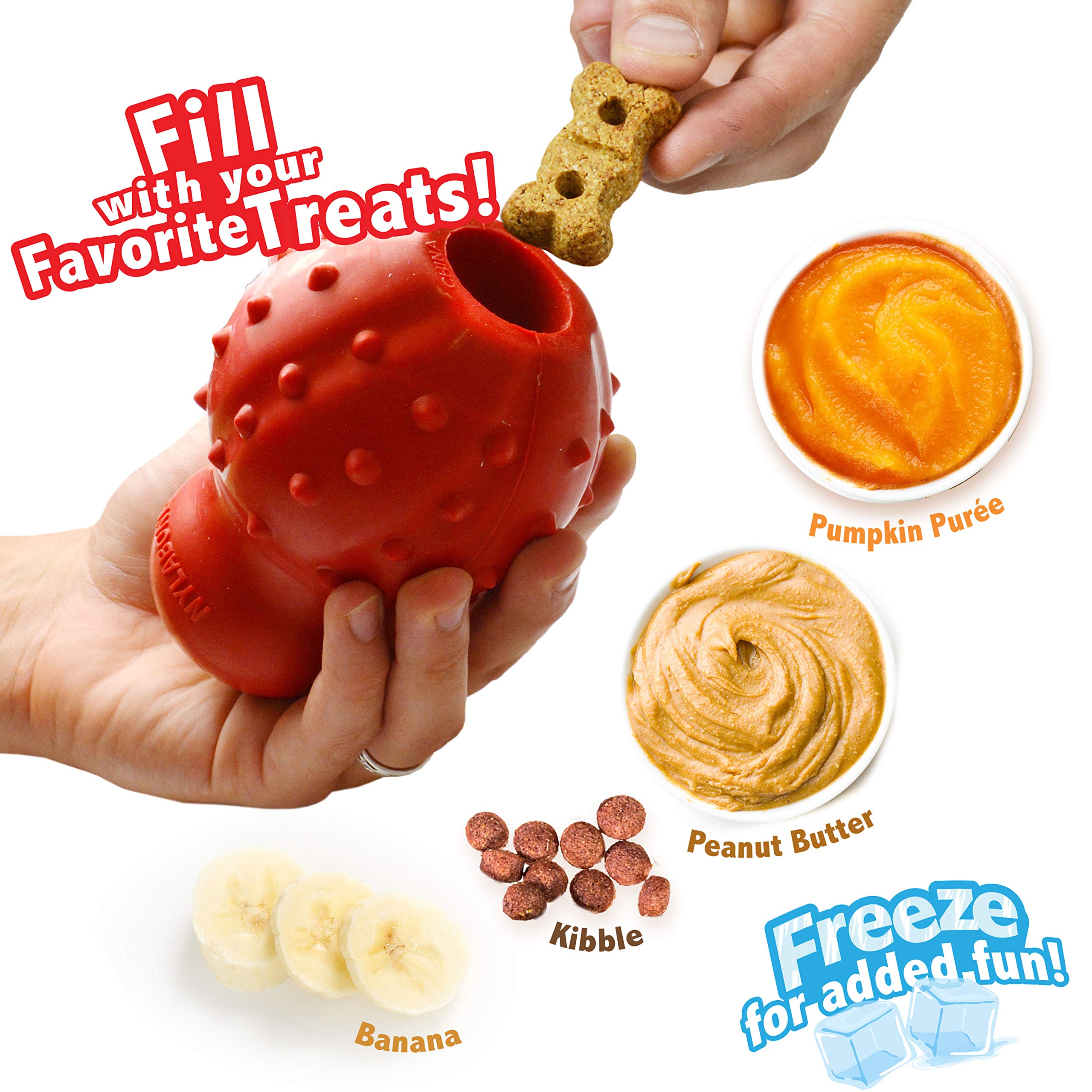 Nylabone Stuffable Cone Strong Chew Toy For Dogs, Rubber Dog Toys For Moderate & Aggressive Chewers, Bacon Flavor, Small - Up To 25 Ibs, 1 Count