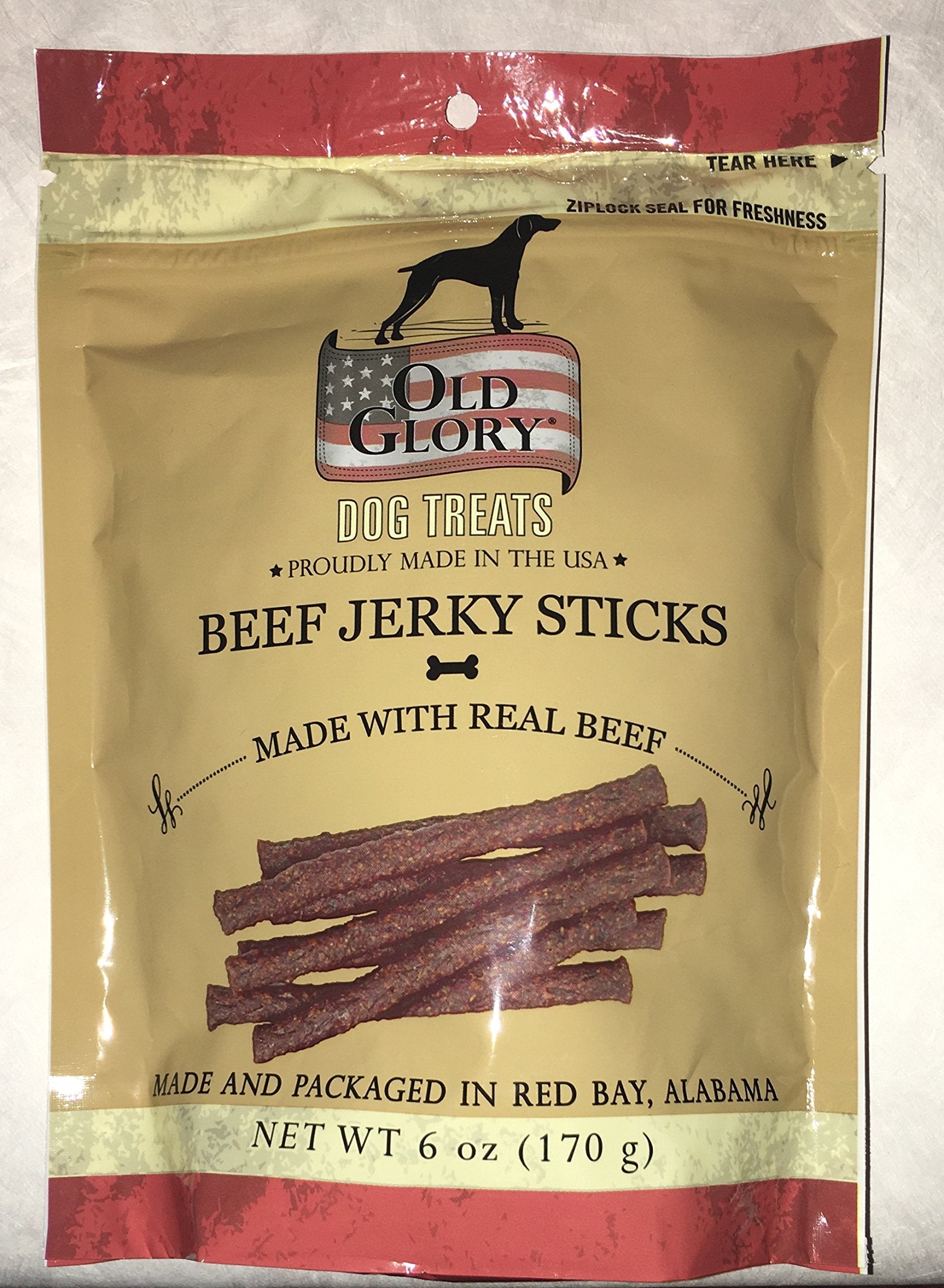 Old Glory Dog Treats, Proudly Made in The USA, 6 oz. (Beef Jerky Sticks Made with Real Beef)