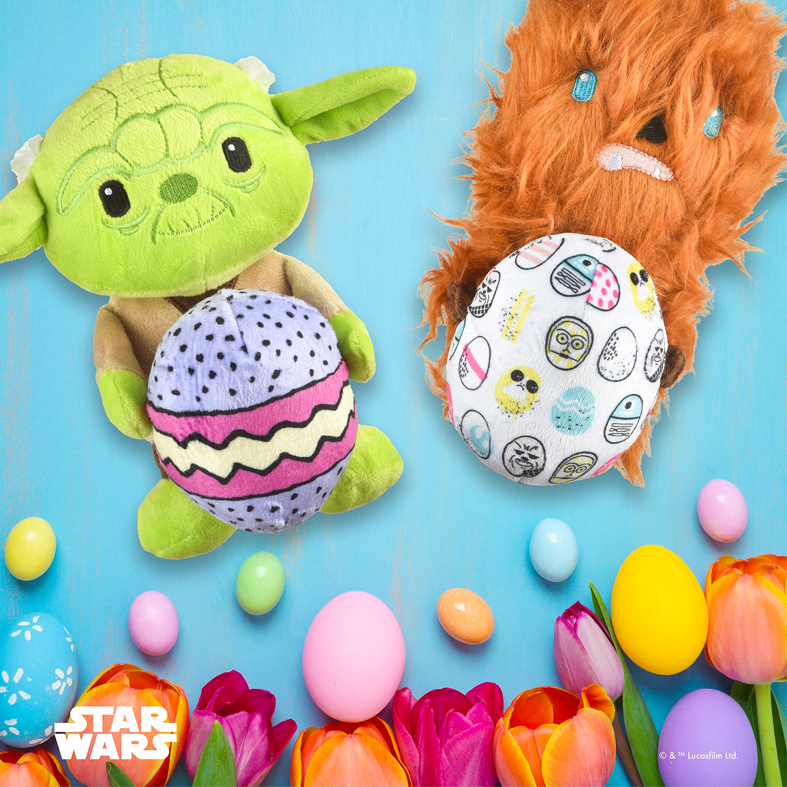 Star Wars For Pets Easter 6' Chewbacca Rebel Egg Squeaker Pet Toy | 6” Star Wars Plush Squeaker Easter Chewbacca Pet Toy | Soft Chew Toy For Dogs, Stuffed Chewbacca Easter Toy 6 Inch