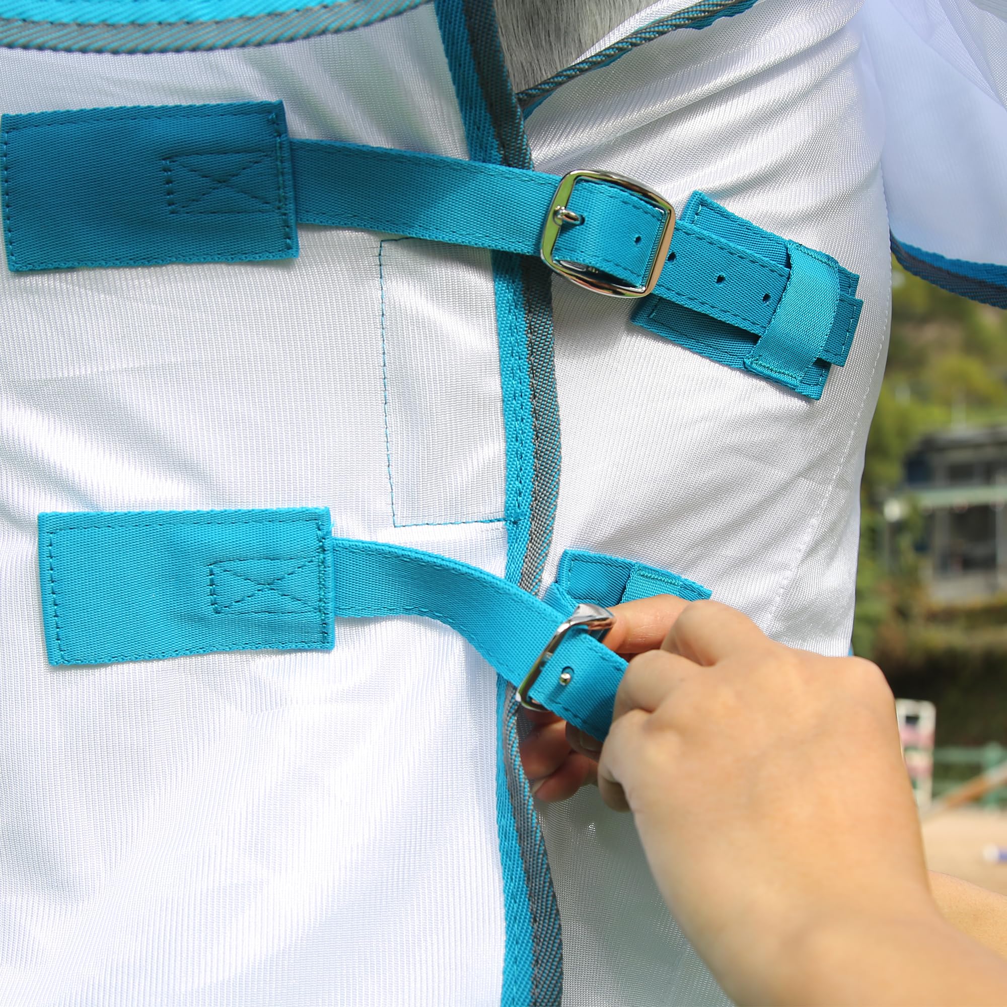 Leaforest Horse Mesh Combo Fly Sheet With Adjustable Belly Guard And Detachable Neck Cover Lightweight And Breathable Protect Eq