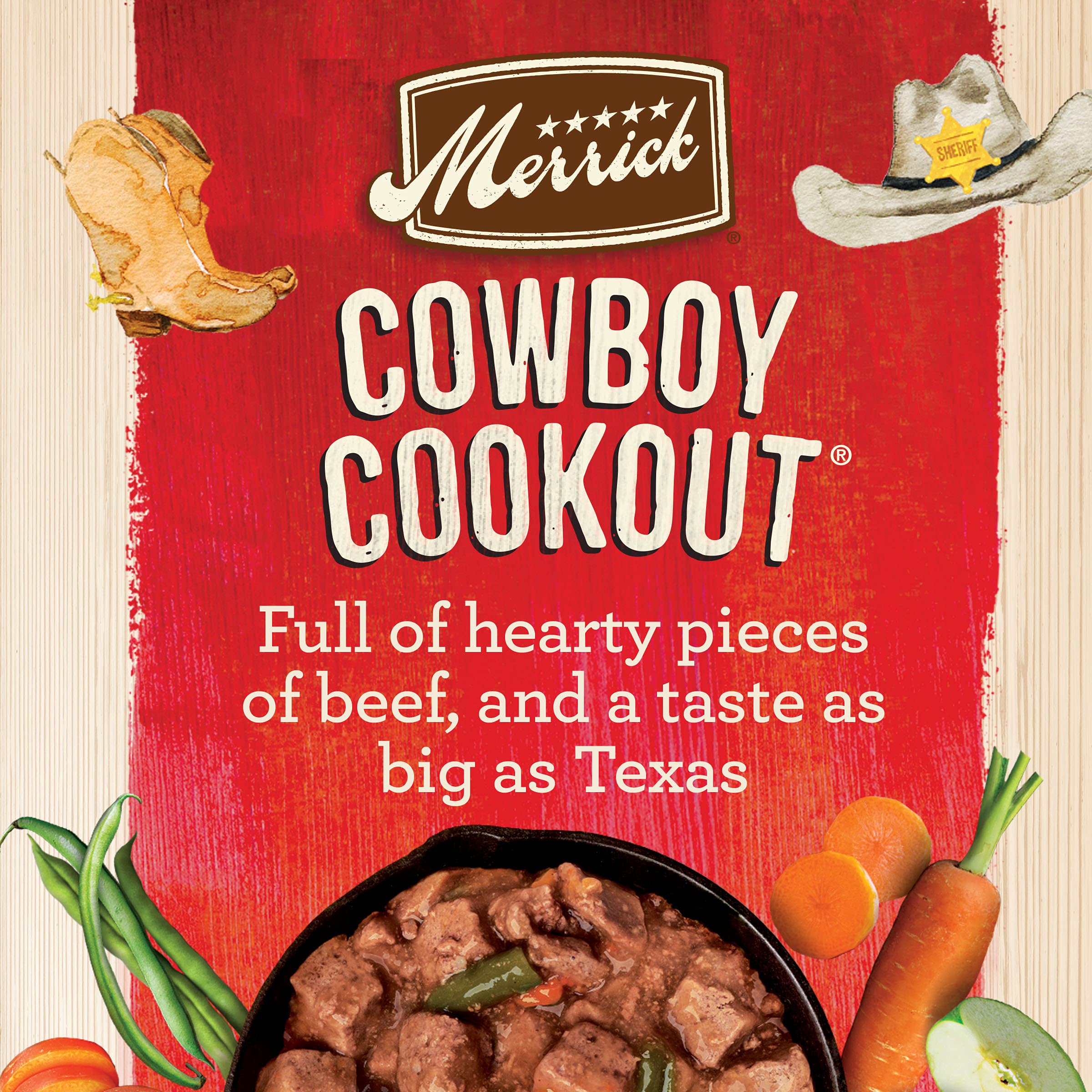 Merrick Grain Free Wet Dog Food, Premium And Wholesome Gluten Free Canned Adult Dog Food, Cowboy Cookout - (Pack of 12) 12.7 oz.