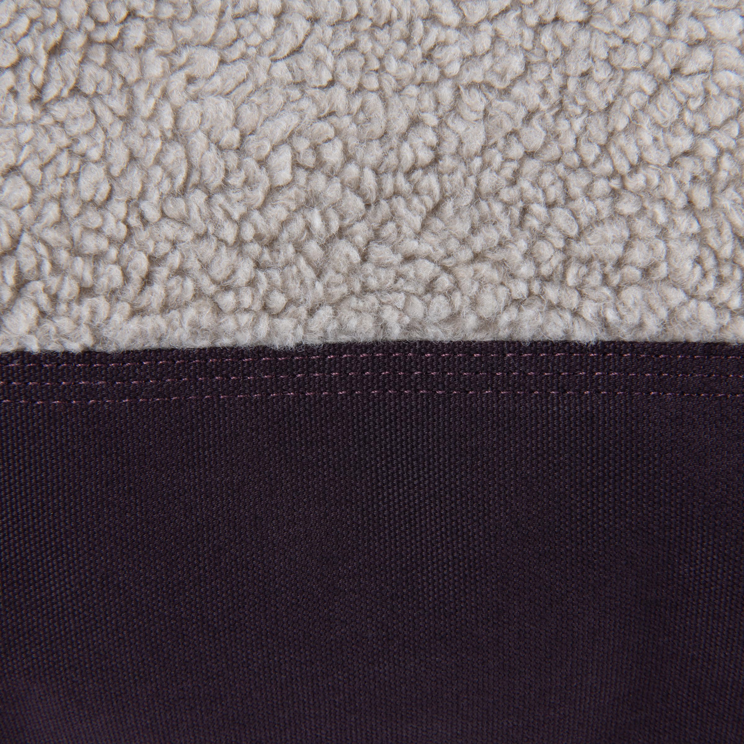 Carhartt Durable Canvas Pet Bed, Water Resistant Firm Duck Dog Bed, Deep Wine (Sherpa Top), Medium