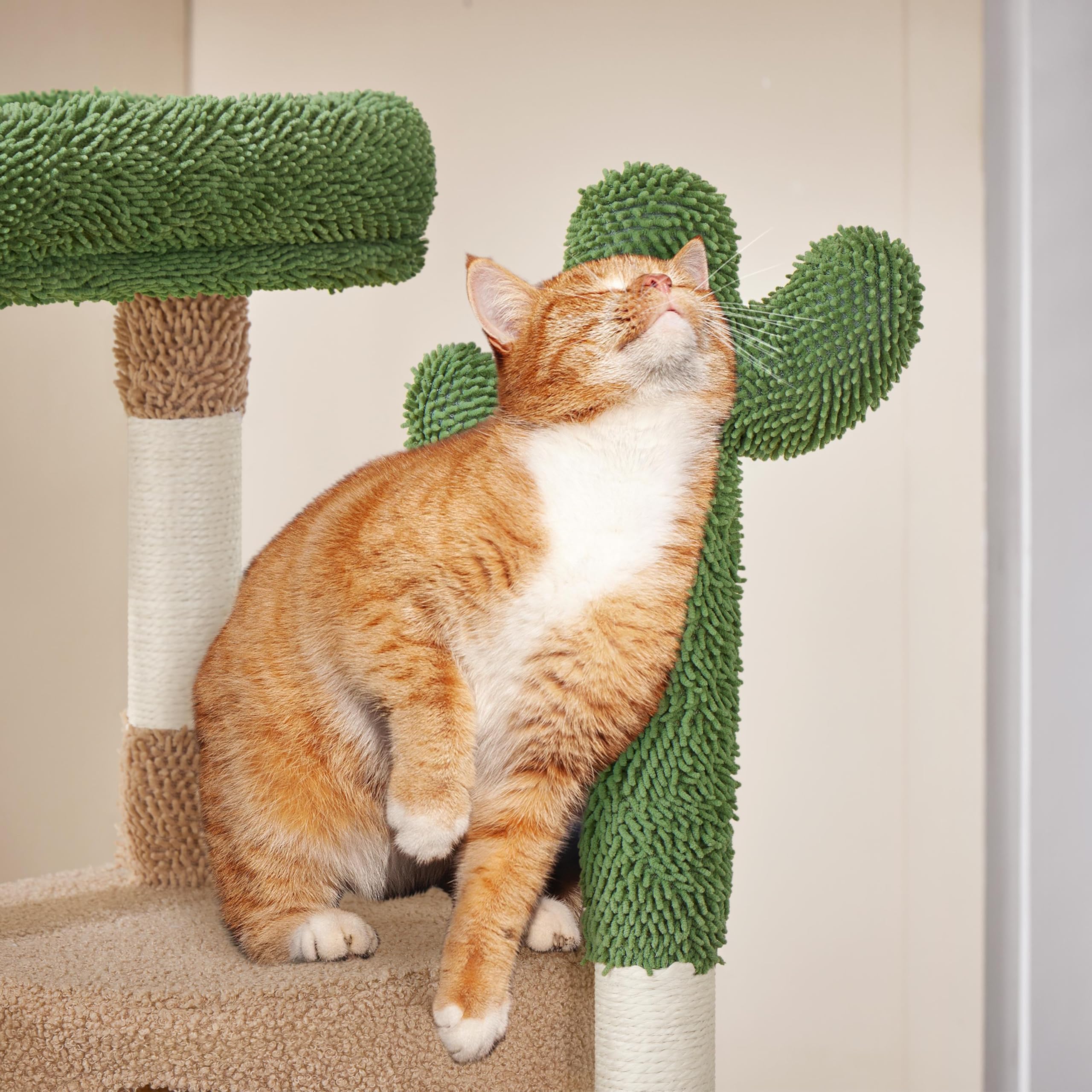 Yaheetech Cactus Cat Tree, 42in Cat Tower for Indoor Cats, Multi Level Kitten Condo Scratching Post, Pet Activity Center Furnitu