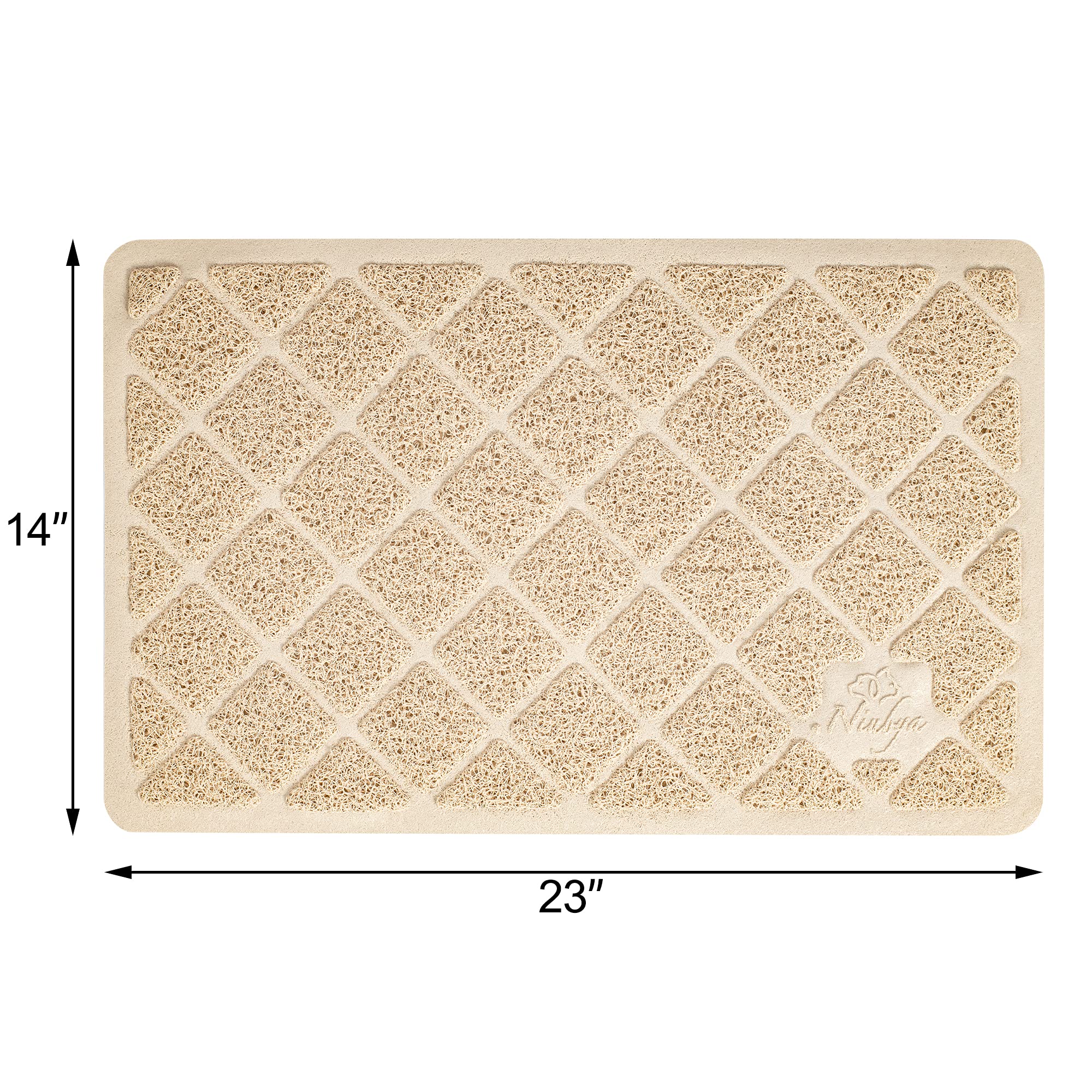 Niubya Premium Cat Litter Mat, Litter Box Mat With Non-Slip And Waterproof Backing, Litter Trapping Mat Soft On Kitty Paws And Easy To Clean, Cat Mat Traps Litter From Box