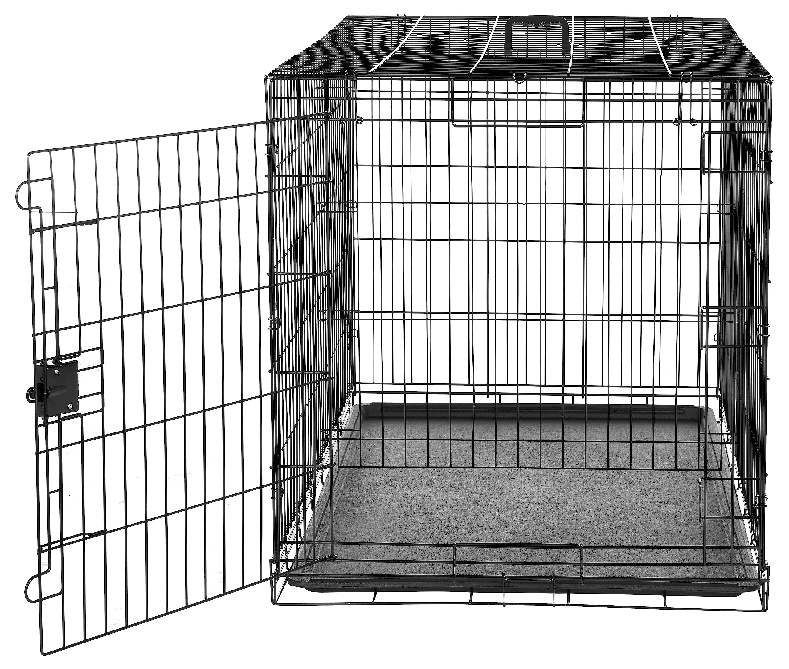 Amazon Basics Durable, Foldable Metal Wire Dog Crate With Tray, Single Door, 48 X 30 X 32.5 In, Black