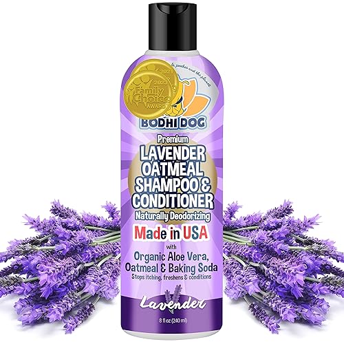 Bodhi Dog Organic Lavender Oatmeal Dog Shampoo And Conditioner | Hypoallergenic Conditioning Deodorizing Formula For Dogs Cats &