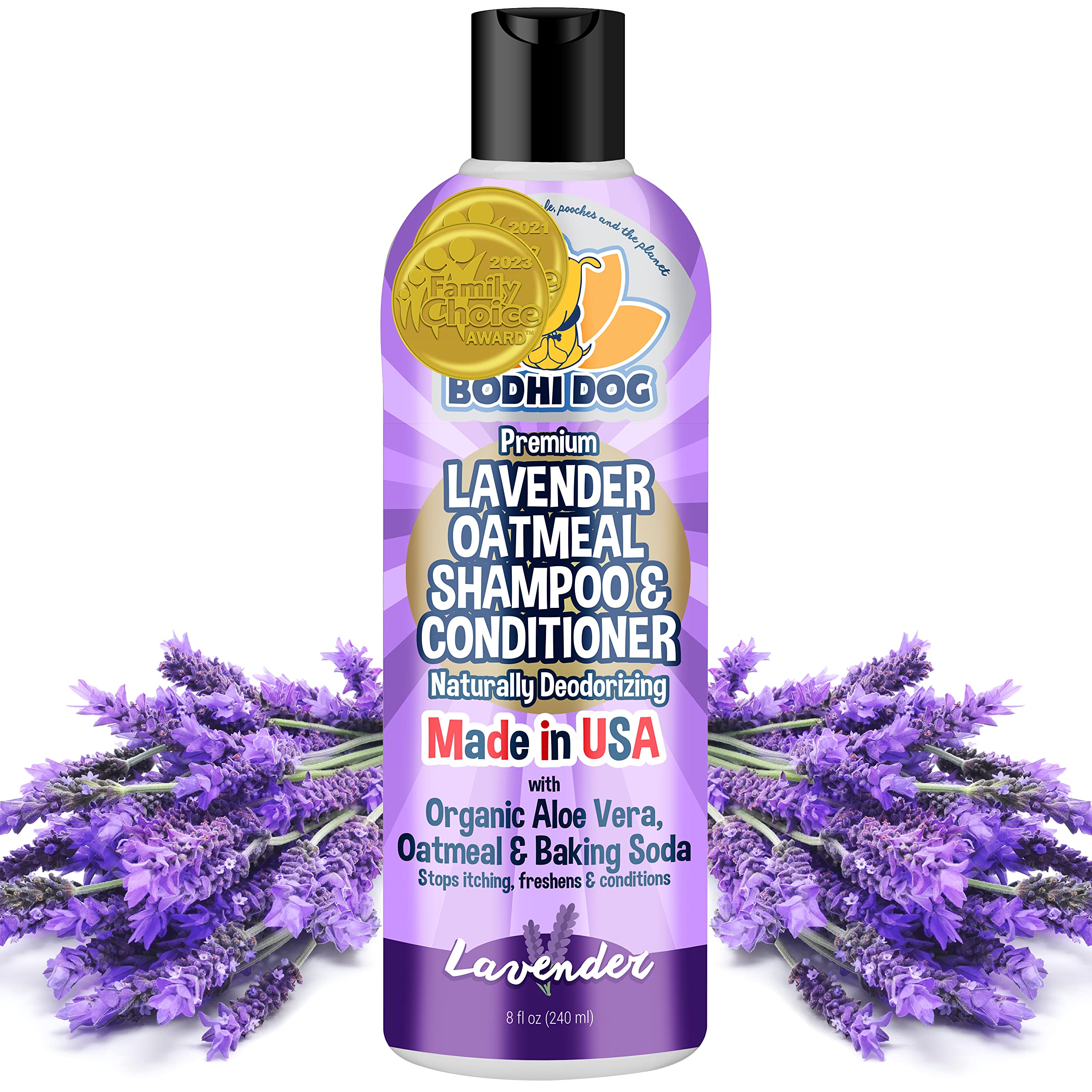 Bodhi Dog Organic Lavender Oatmeal Dog Shampoo And Conditioner | Hypoallergenic Conditioning Deodorizing Formula For Dogs Cats &