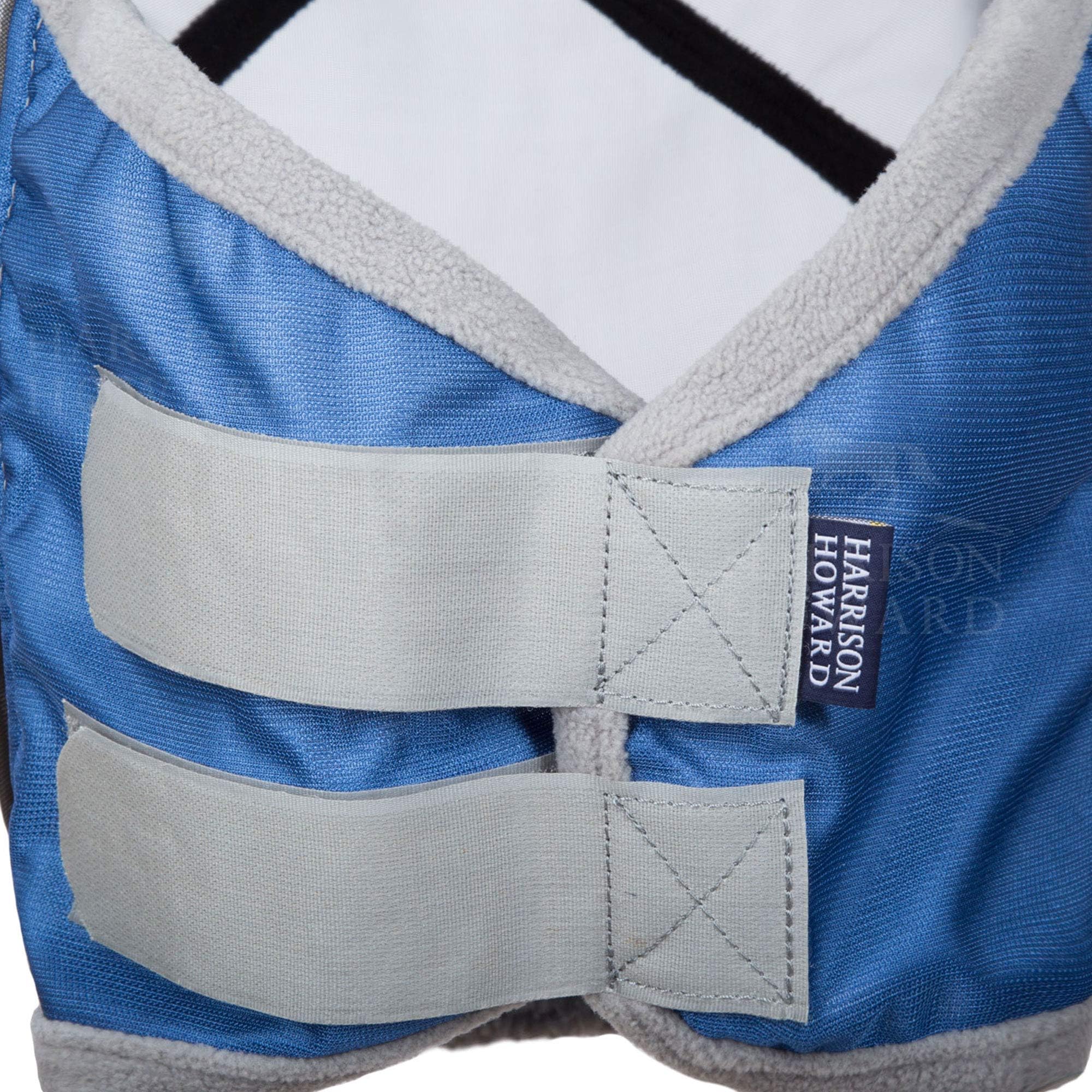 Harrison Howard CareMaster Pro Luminous Horse Fly Mask Large Eye Space Full Face Standard with Nose No Ears Aquamarine S Pony