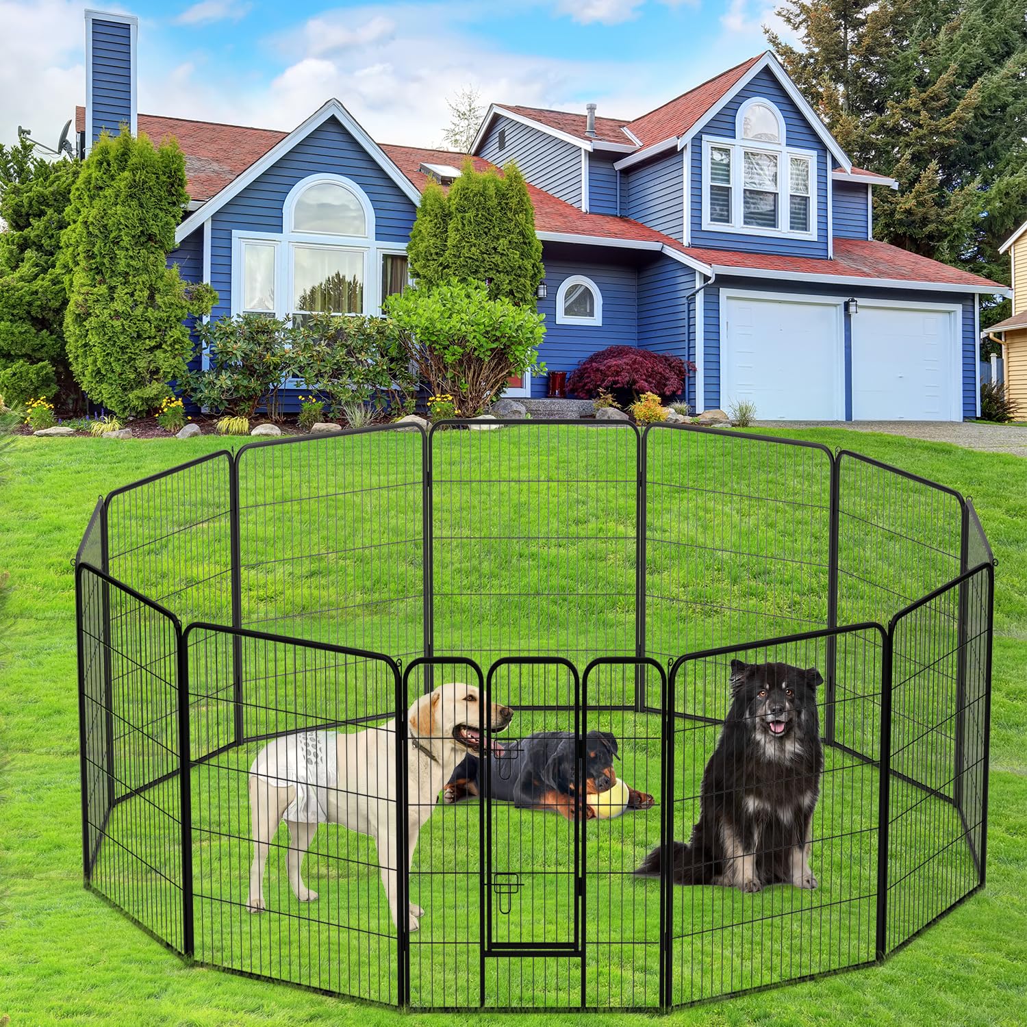 Bestpet Dog Playpen Indoor 40 Inch Height 12 Panels Dog Pen For Medium And Large Dogs, Exercise Pen Pet Dog Fence With Doors Pet