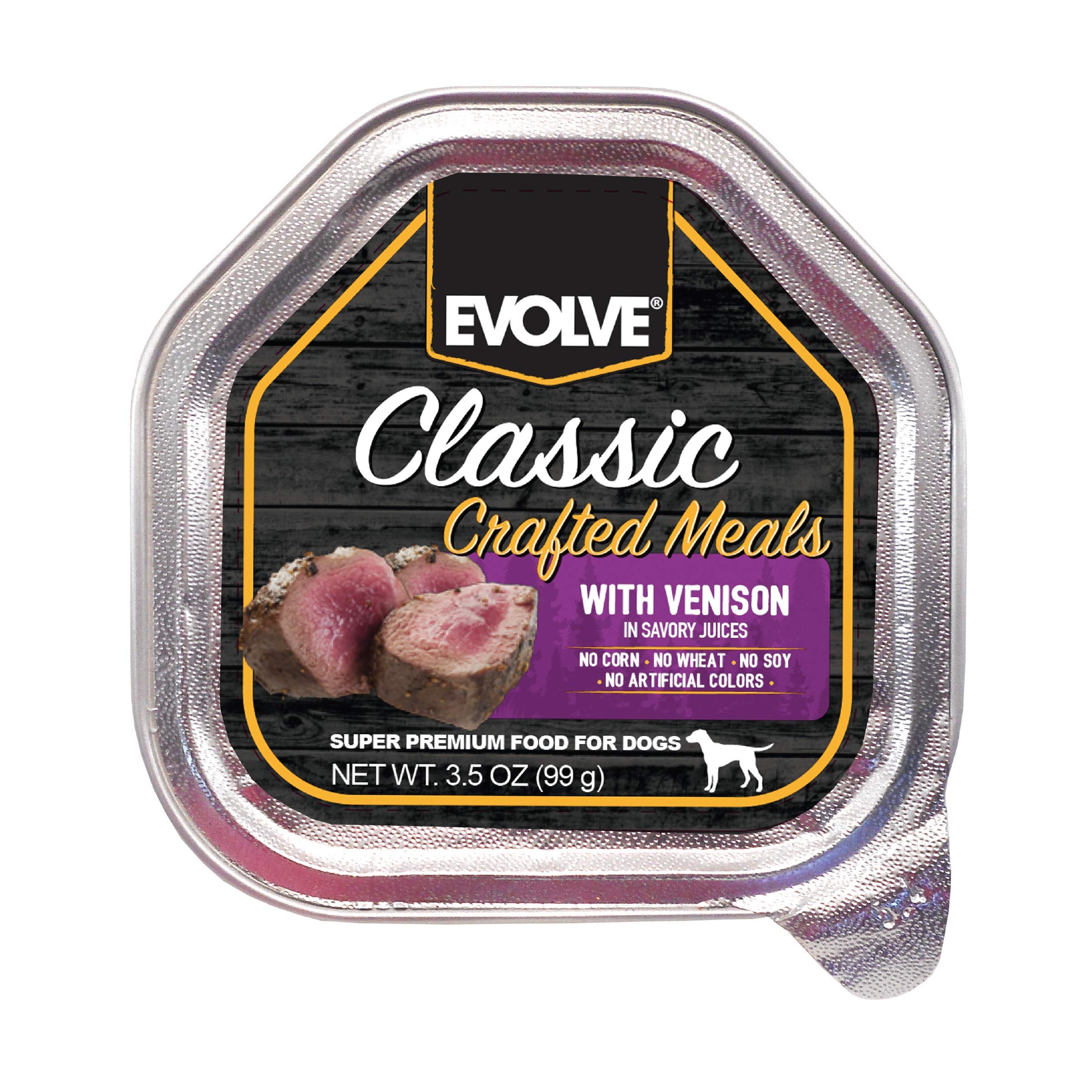 Evolve Classic Crafted Meals Venison Recipe Dog Food, 3.5 Ounce (Pack of 15)
