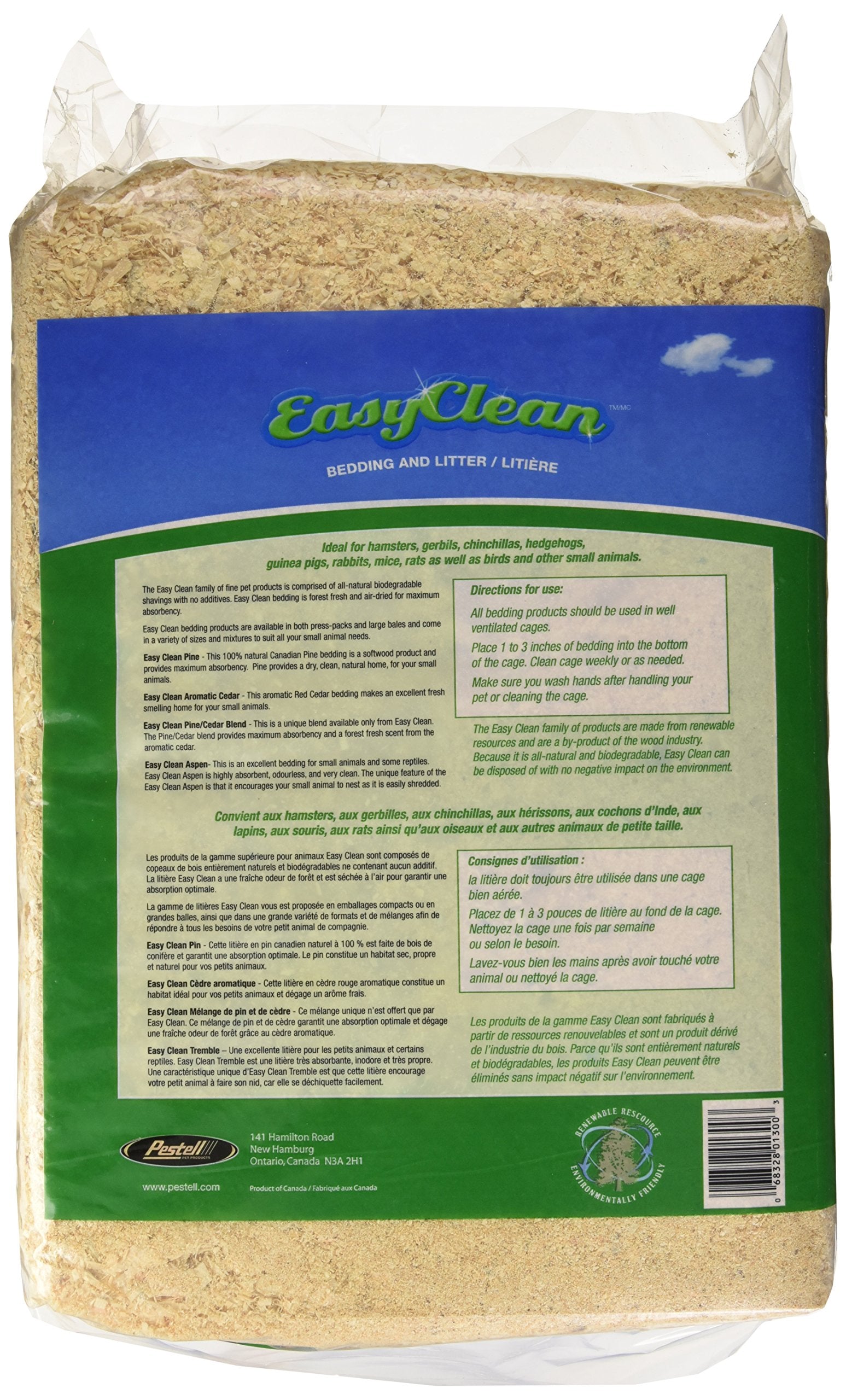 Pestell Pet Products Easy Clean Pine Bedding, 40-Liter