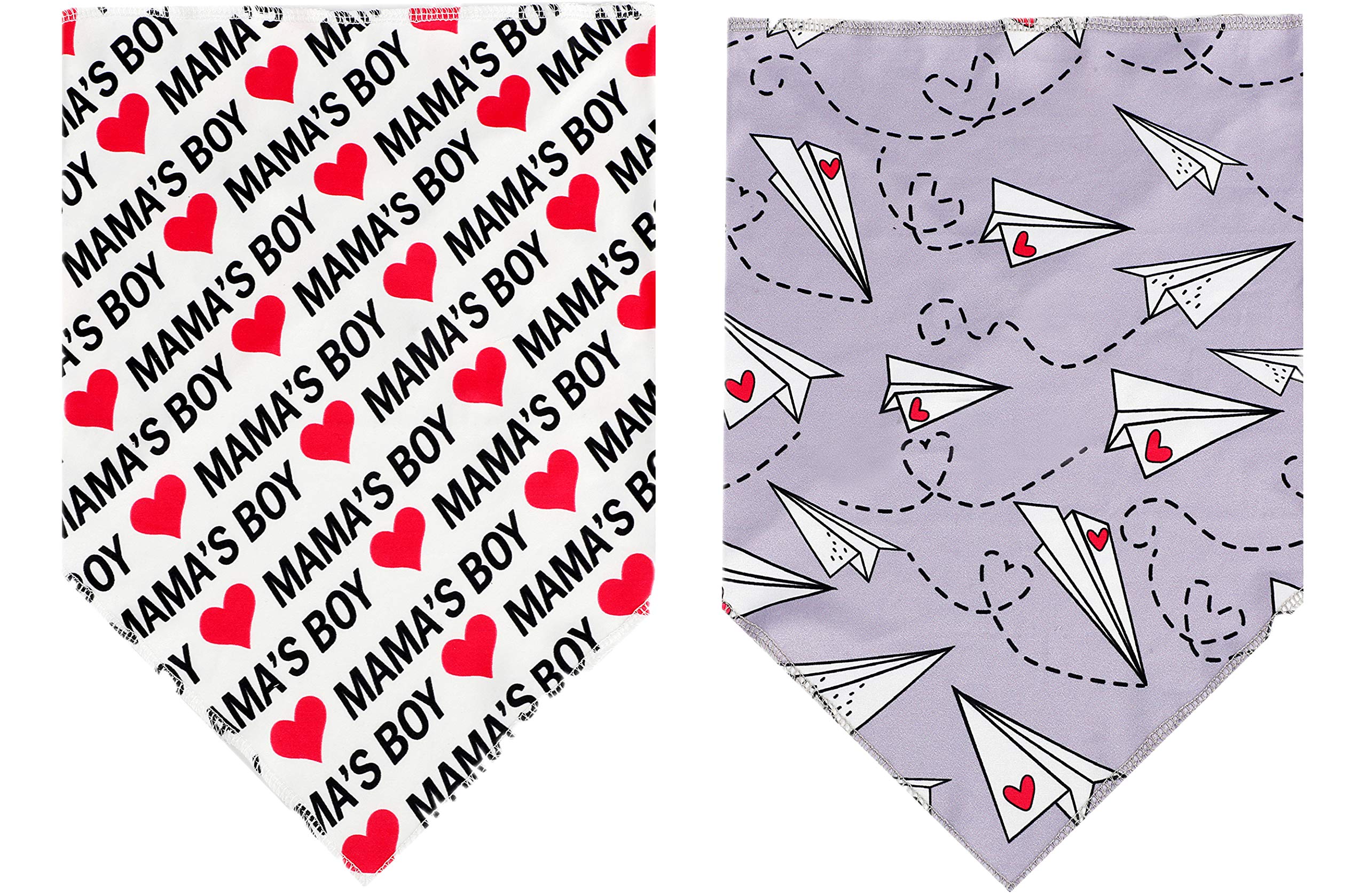 Boombone Dog Valentines Day Bandana 2 Pack,Triangle Bibs Pet Scarf For Puppy Cat Small Dogs