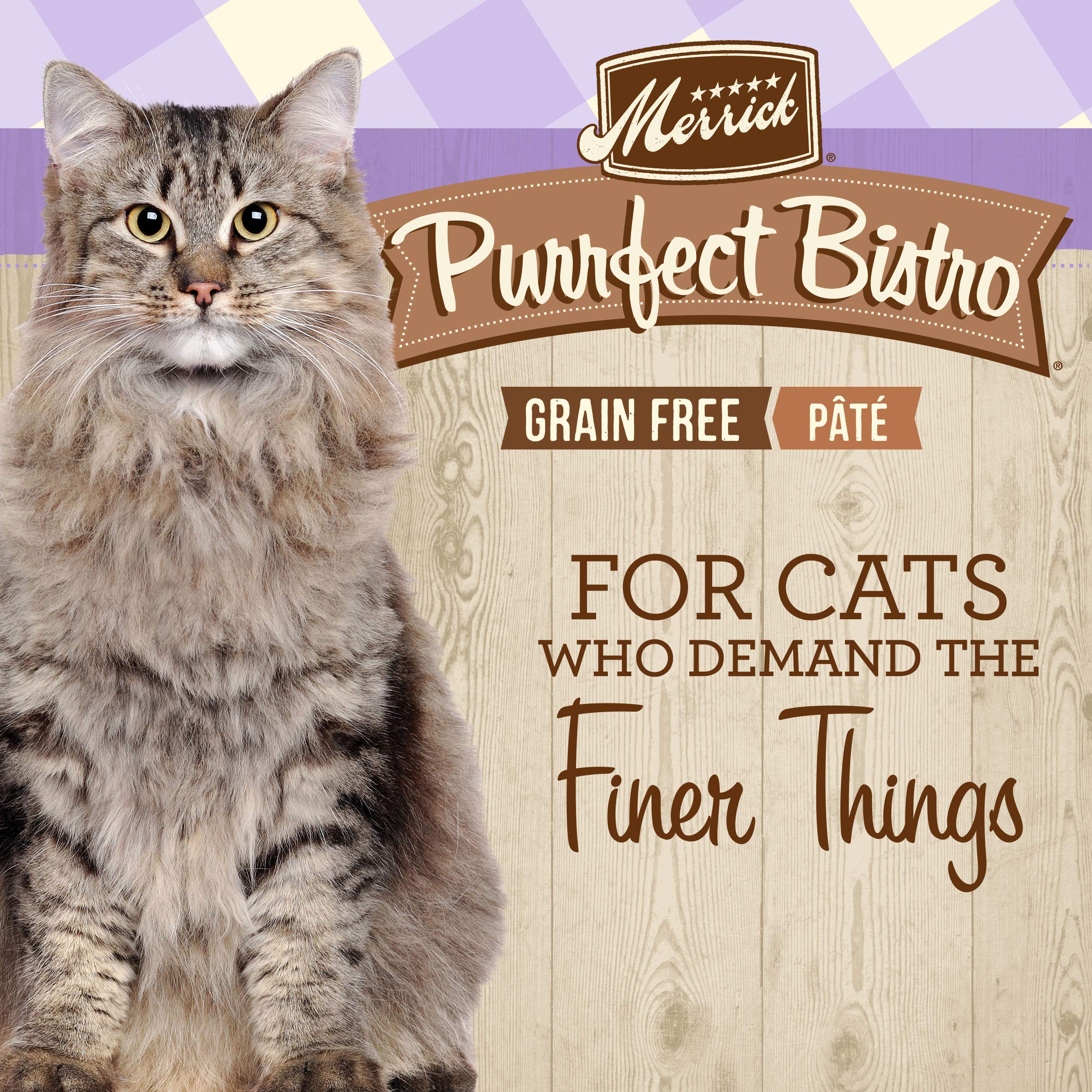 Merrick Purrfect Bistro Grain Free Wet Cat Food, Rabbit Recipe, 5.5 oz Cans, Pack of 24