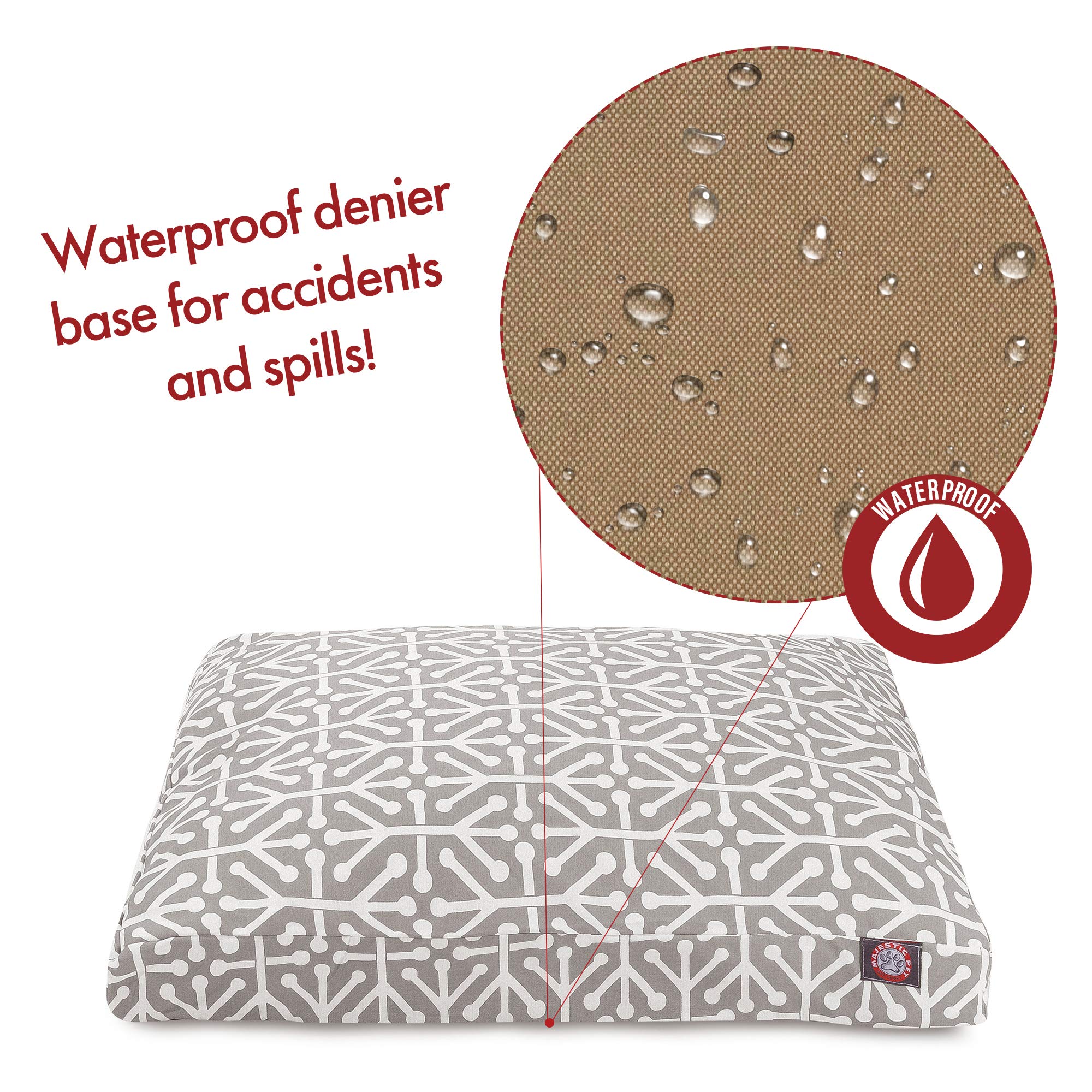 Gray Aruba Large Rectangle Indoor Outdoor Pet Dog Bed With Removable Washable Cover By Majestic Pet Products