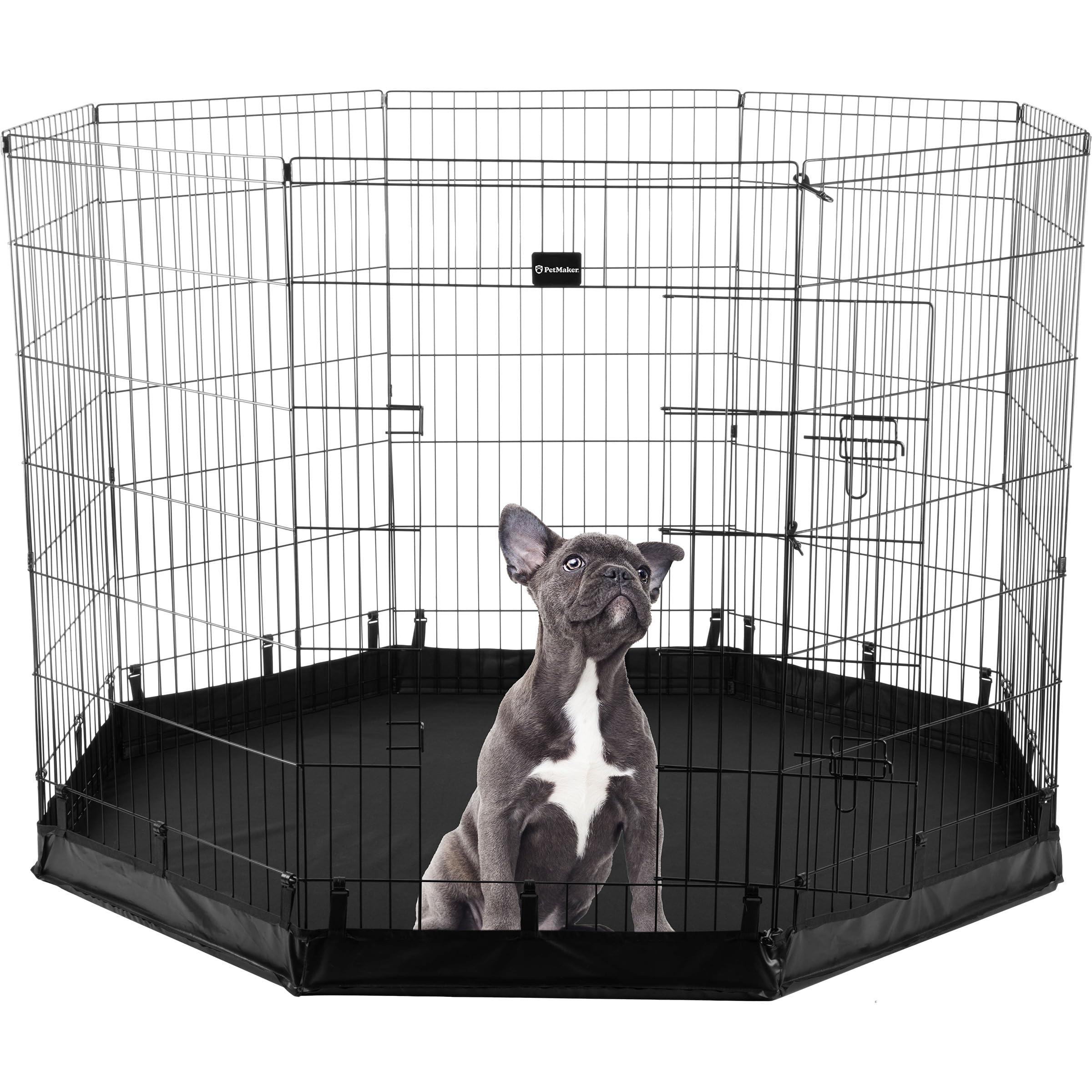 Dog Playpen - Foldable Metal Exercise Puppy Play Pen With Eight 24X42In Extra-Tall Panels And Gate - Indoor/Outdoor Dog Fence Wi