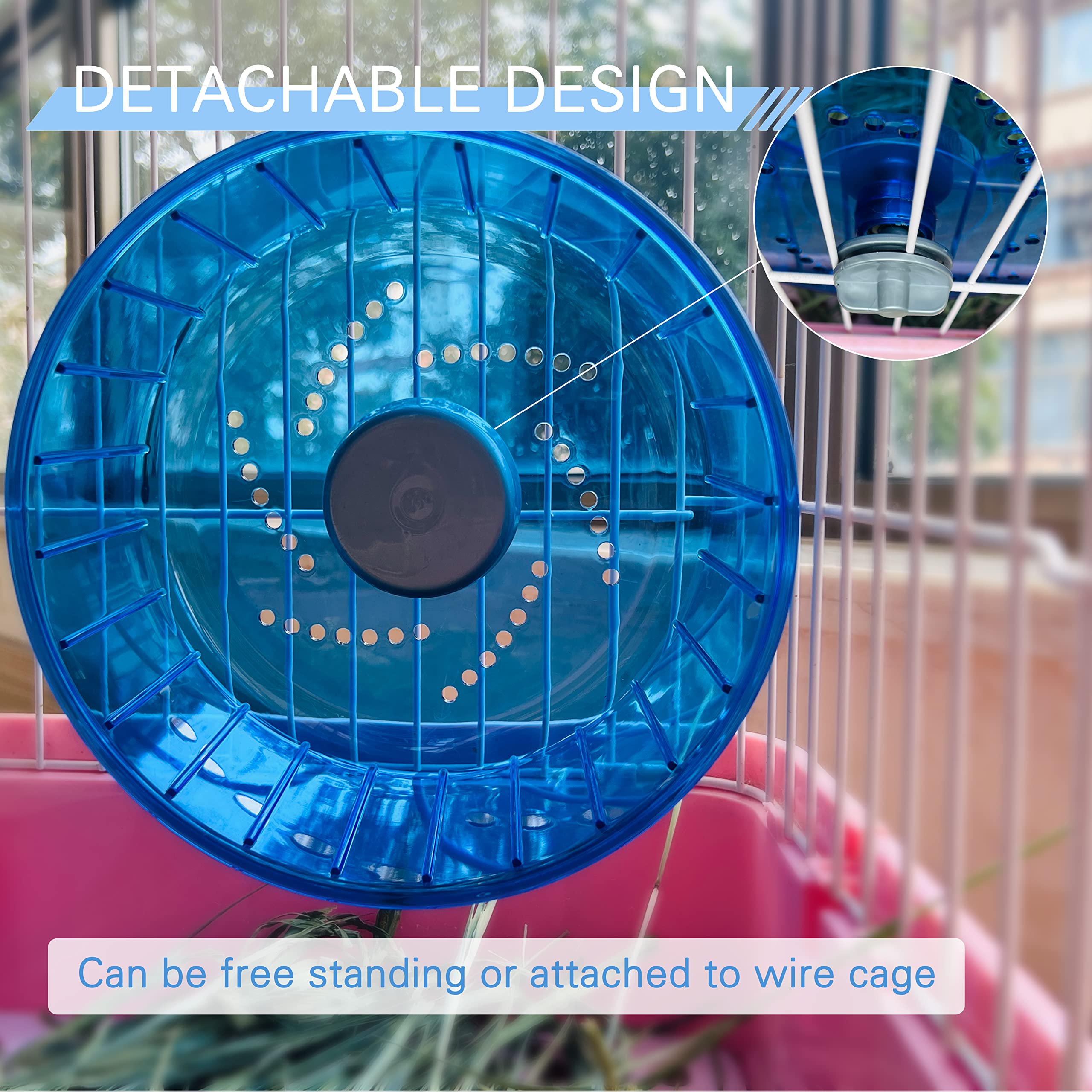 Petest Hamster Exercise Wheel, Silent Spinner Hamster Running Wheels, Diameter 8.3 Inch, Blue