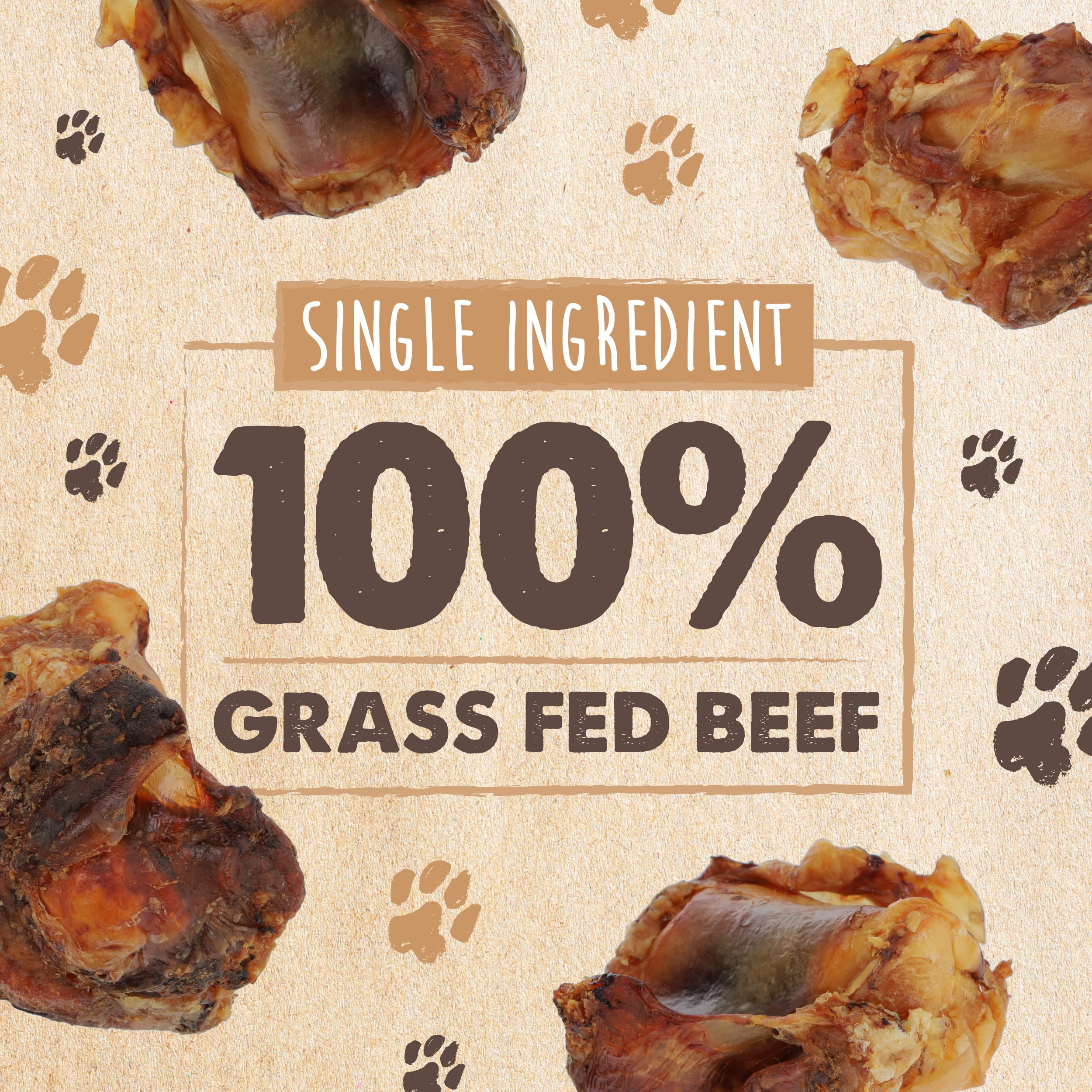 Mighty Paw Naturals Dog Bones - Cow Knee Caps for Dogs (8 Pack) | 100% Natural Beef Knee Caps for Dogs, Beef Bones for Dogs, Dog