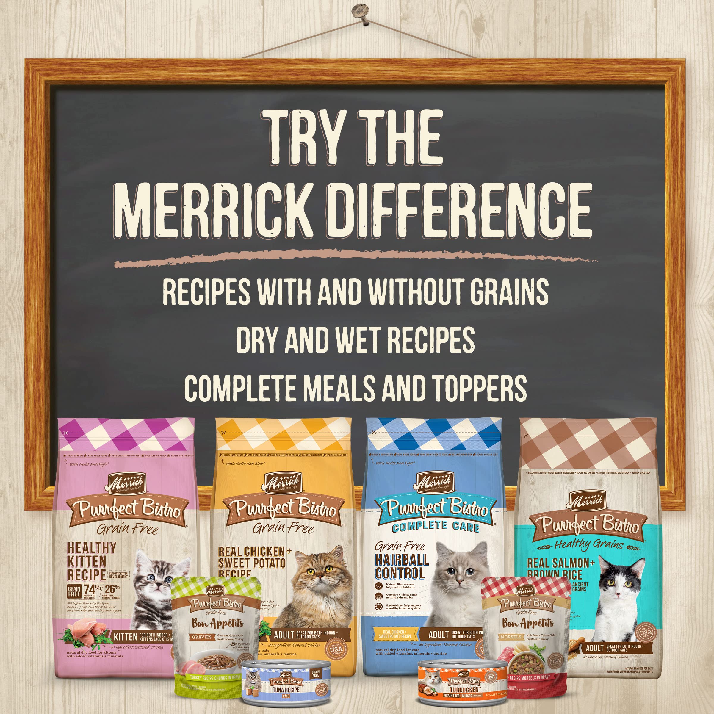 Merrick Purrfect Bistro Grain Free, Healthy, And Natural Dry Cat Food, Complete Care Sensitive Stomach Recipe - 12 lb. Bag