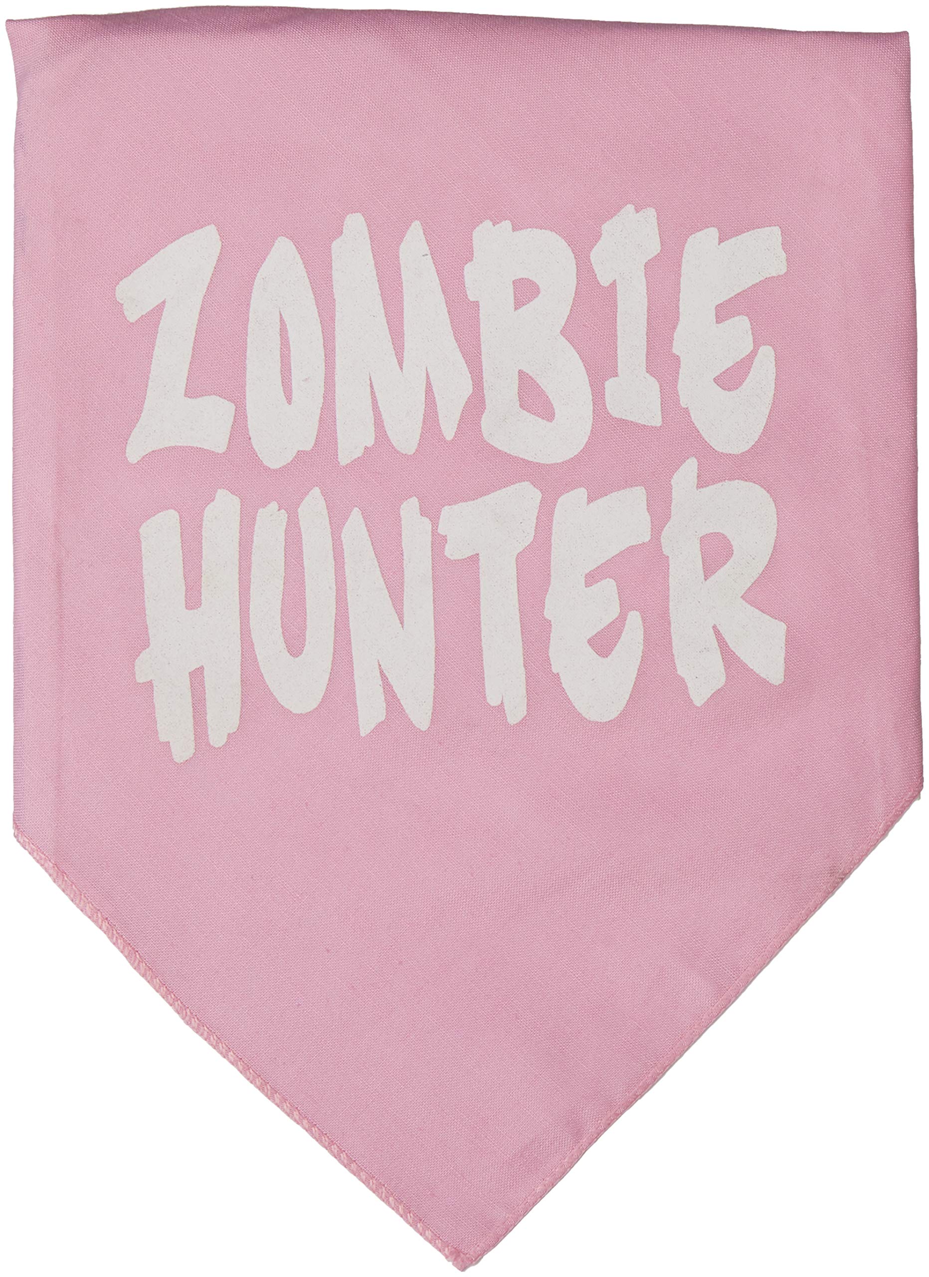 Halloween Pet and Dog Bandana Screen Printed, &quot;Zombie Hunter&quot; Light Pink Large