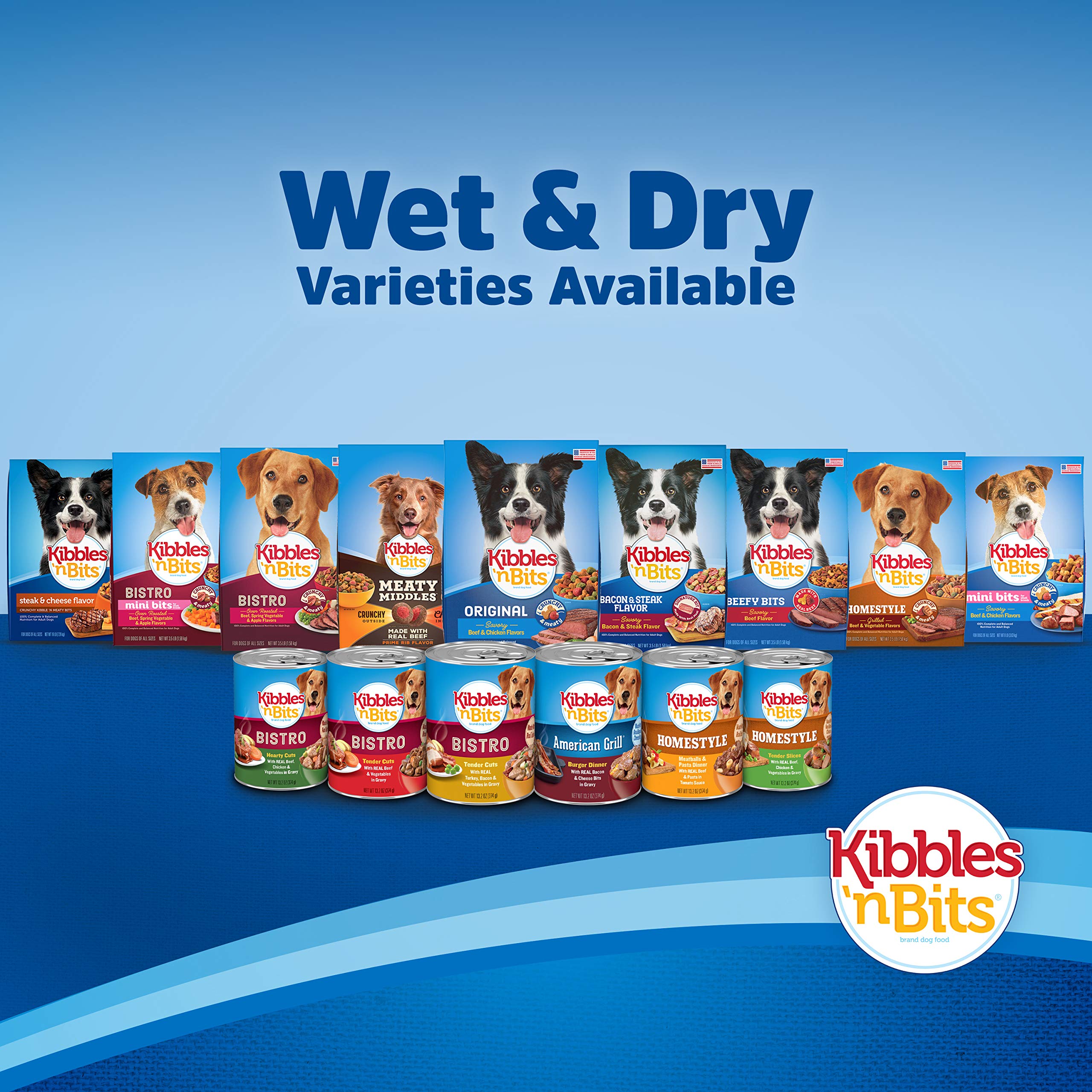 Kibbles n Bits Savory Beef & Chicken Flavors Small Breed Mini Bits Dry Dog Food, 3.5 Lb (Pack of 4)