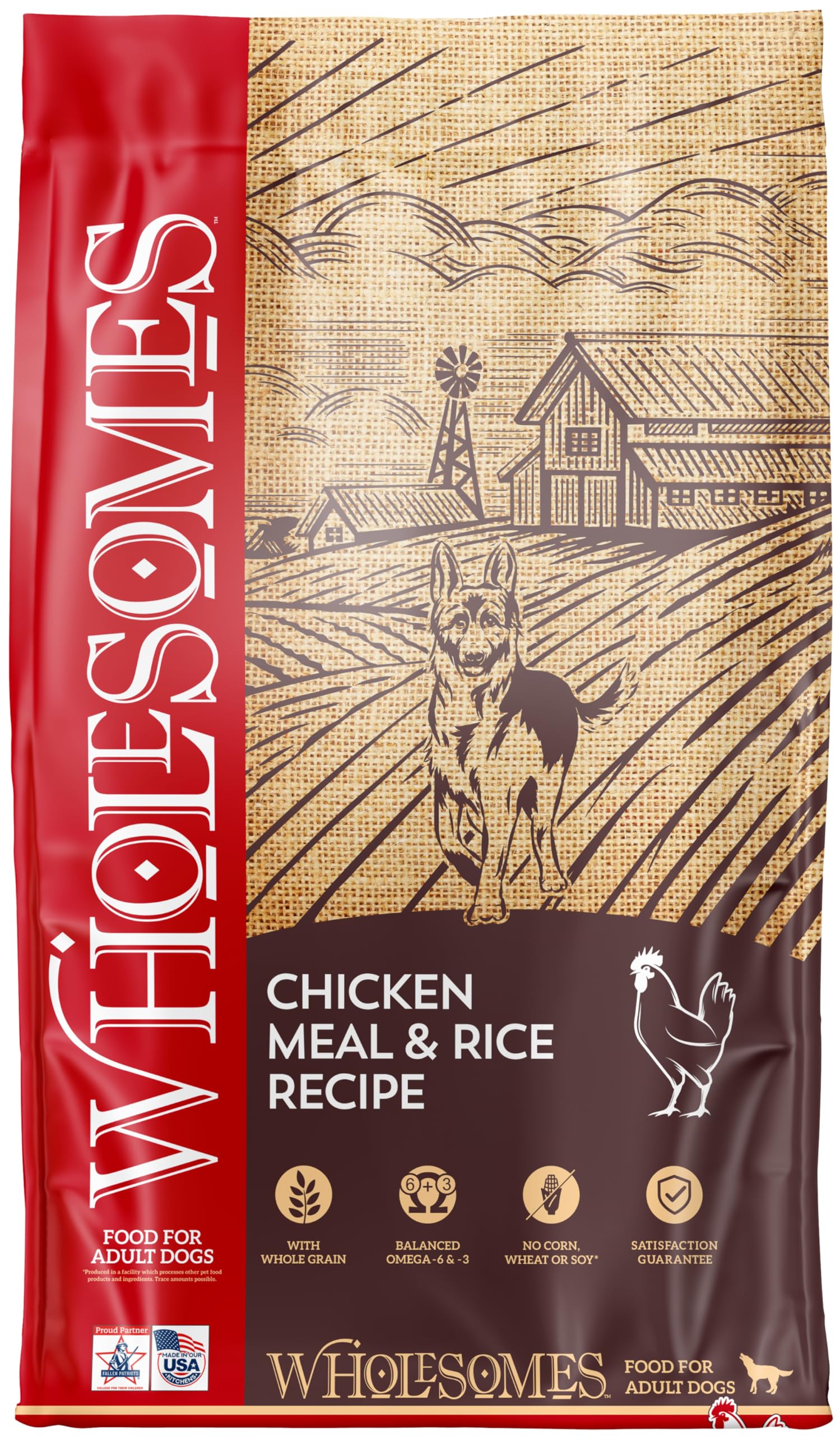 Wholesomes Chicken Meal & Rice Dry Dog Food 40 lb