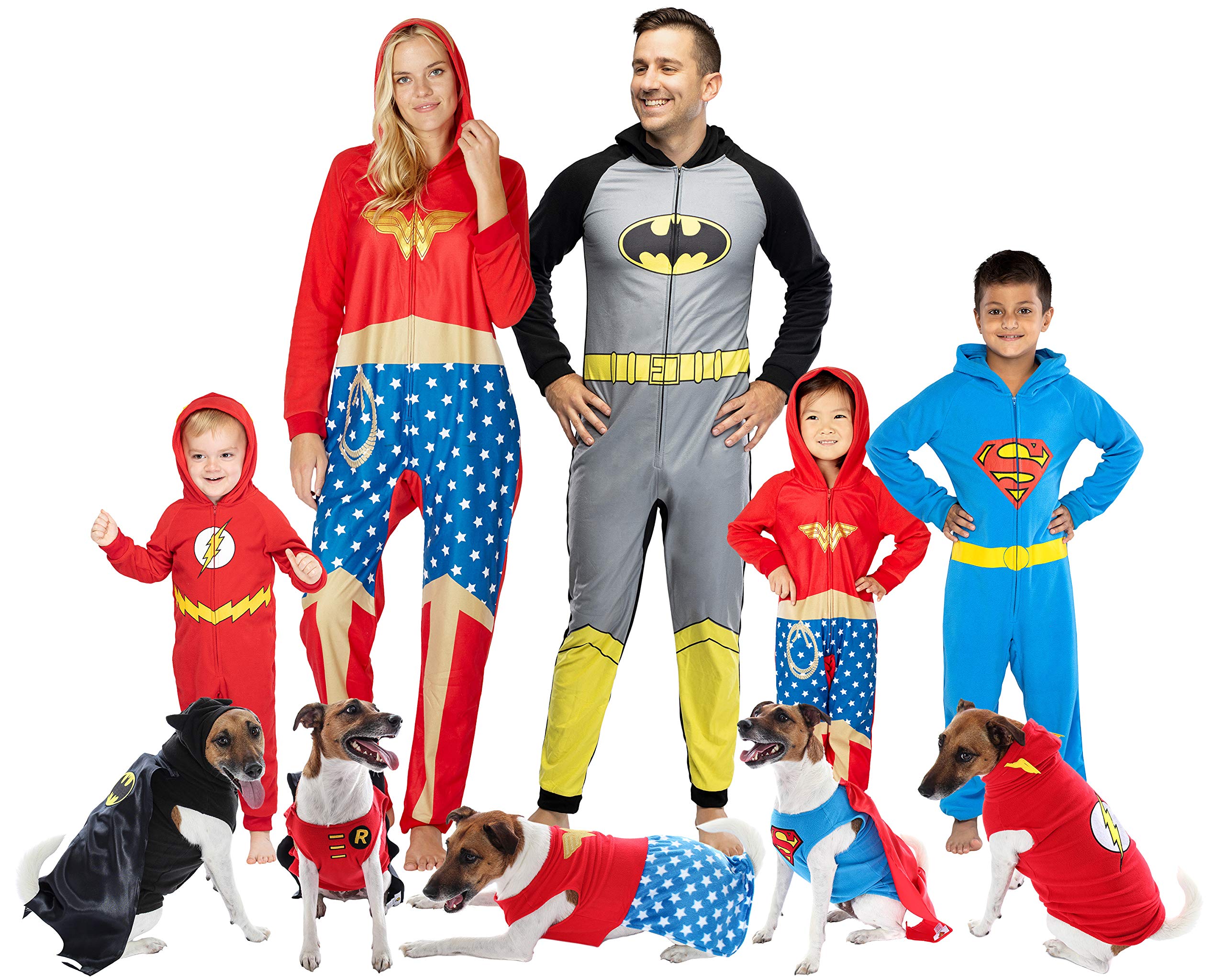 DC Comics Justice League Superhero Matching Family Pajamas Union Suit (Boys, Superman, L/XL)