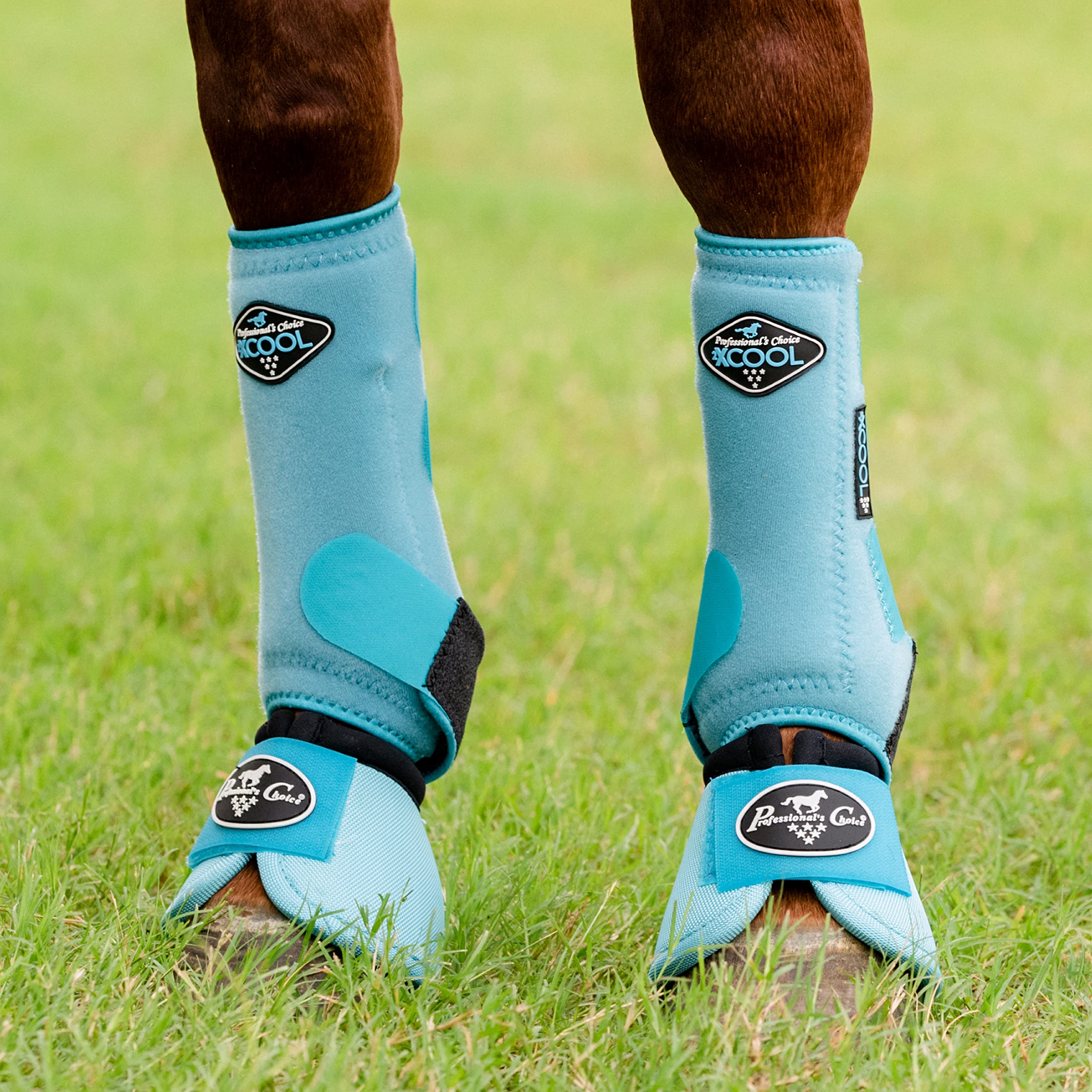 Professionals Choice Equine Ballistic Hoof Overreach Bell Boot, Pair (Large, Turquoise)