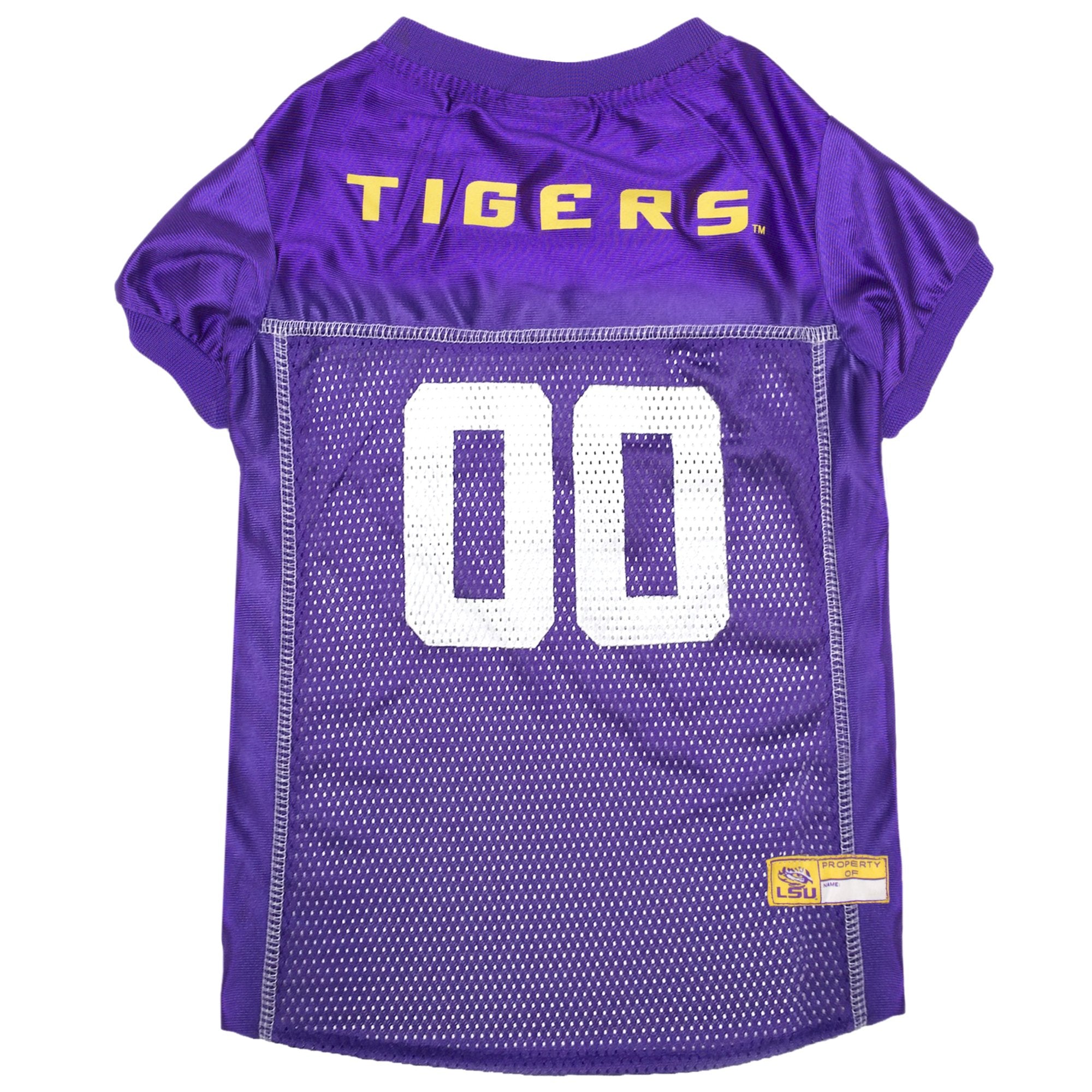 Pets First NCAA College Louisiana State University LSU Tigers Mesh Jersey for DOGS & CATS, Size Medium, Licensed Dog Jersey with