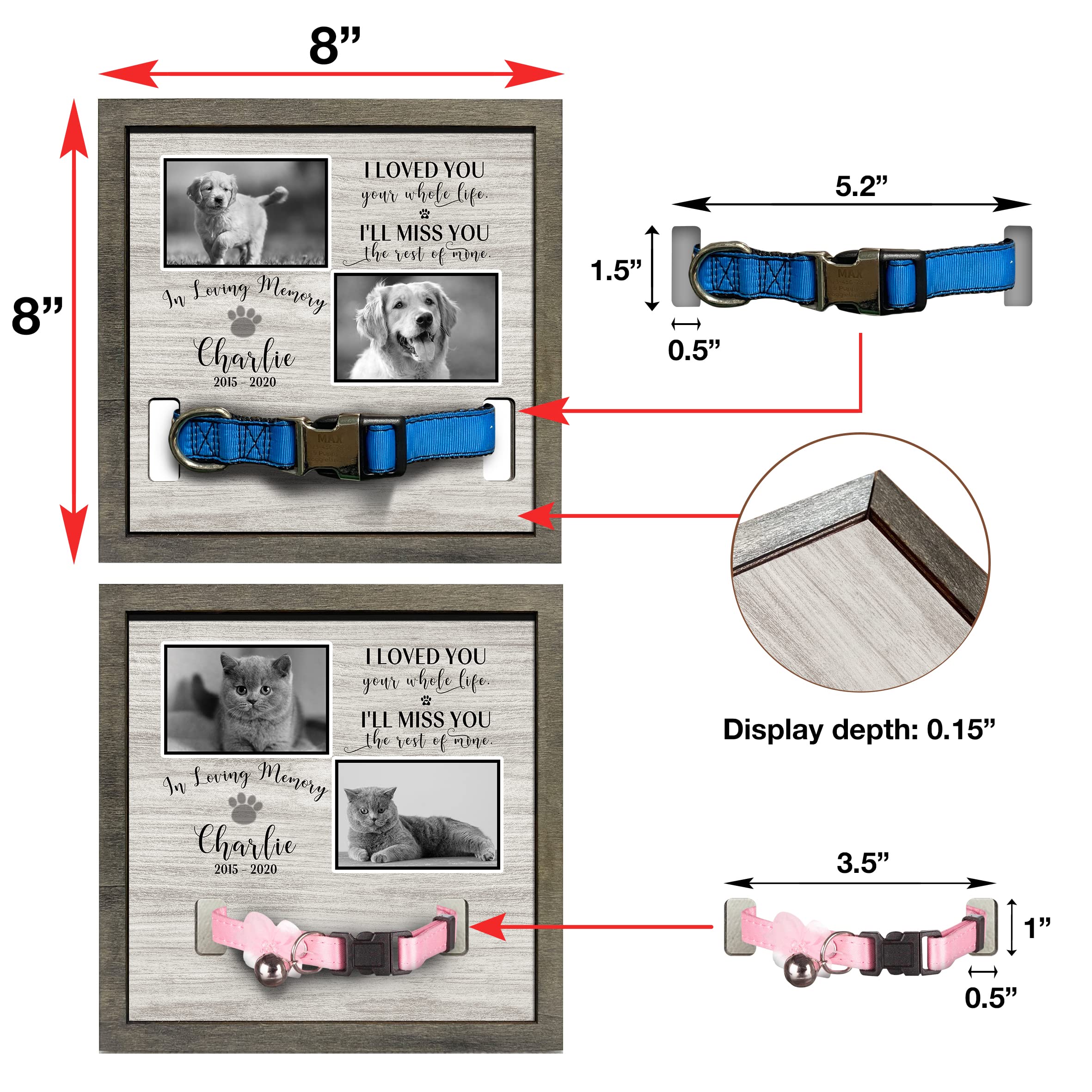 Bfigift Personalized Dog Memorial Picture Frame Remembrance Gifts For Loss Of Loved Pet Collar Plaque In Loving Memory Of Dog An