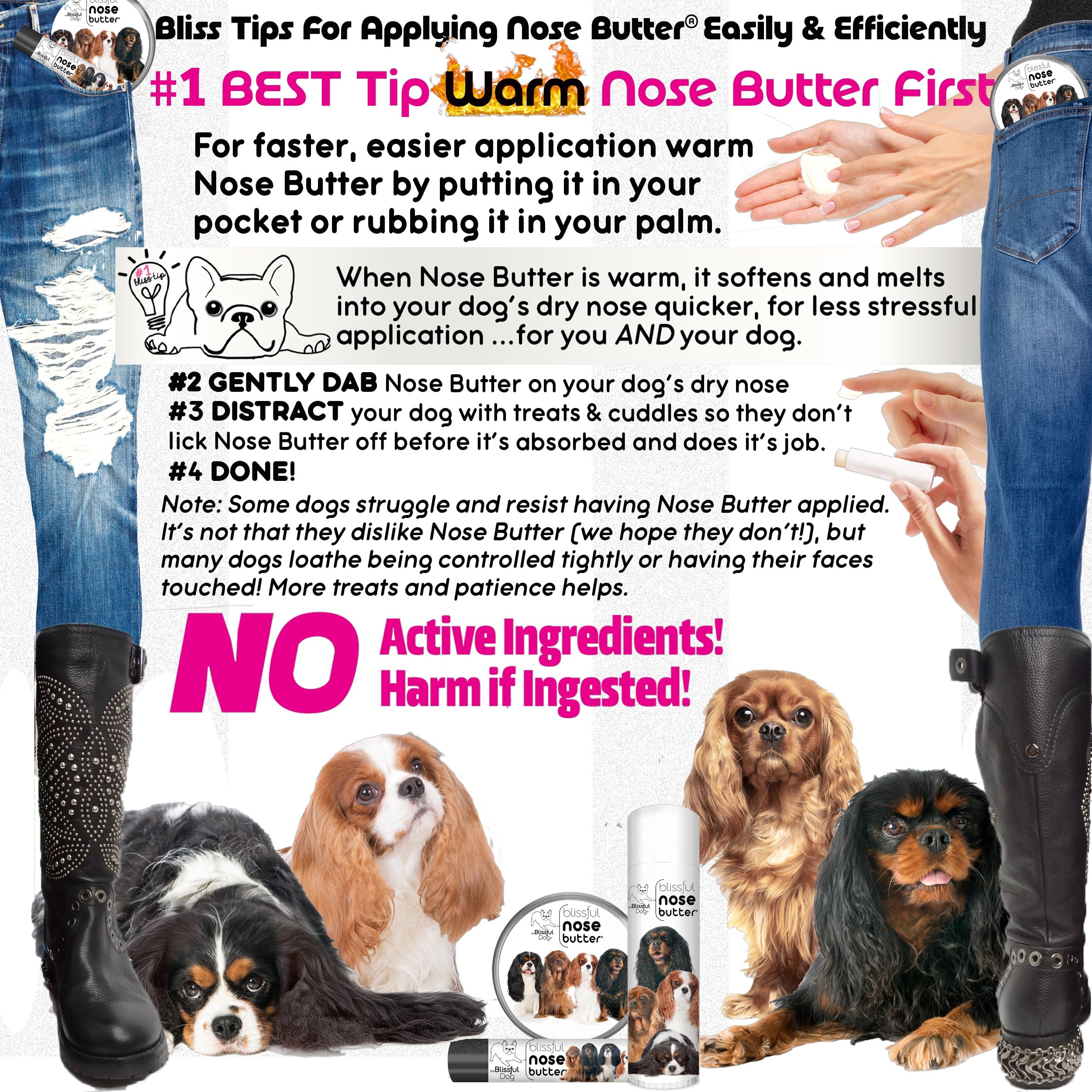 The Blissful Dog Cavalier King Charles Spaniel Nose Butter, Versatile Dog Nose Balm for Dry Nose, Handcrafted Nose Moisturizer,