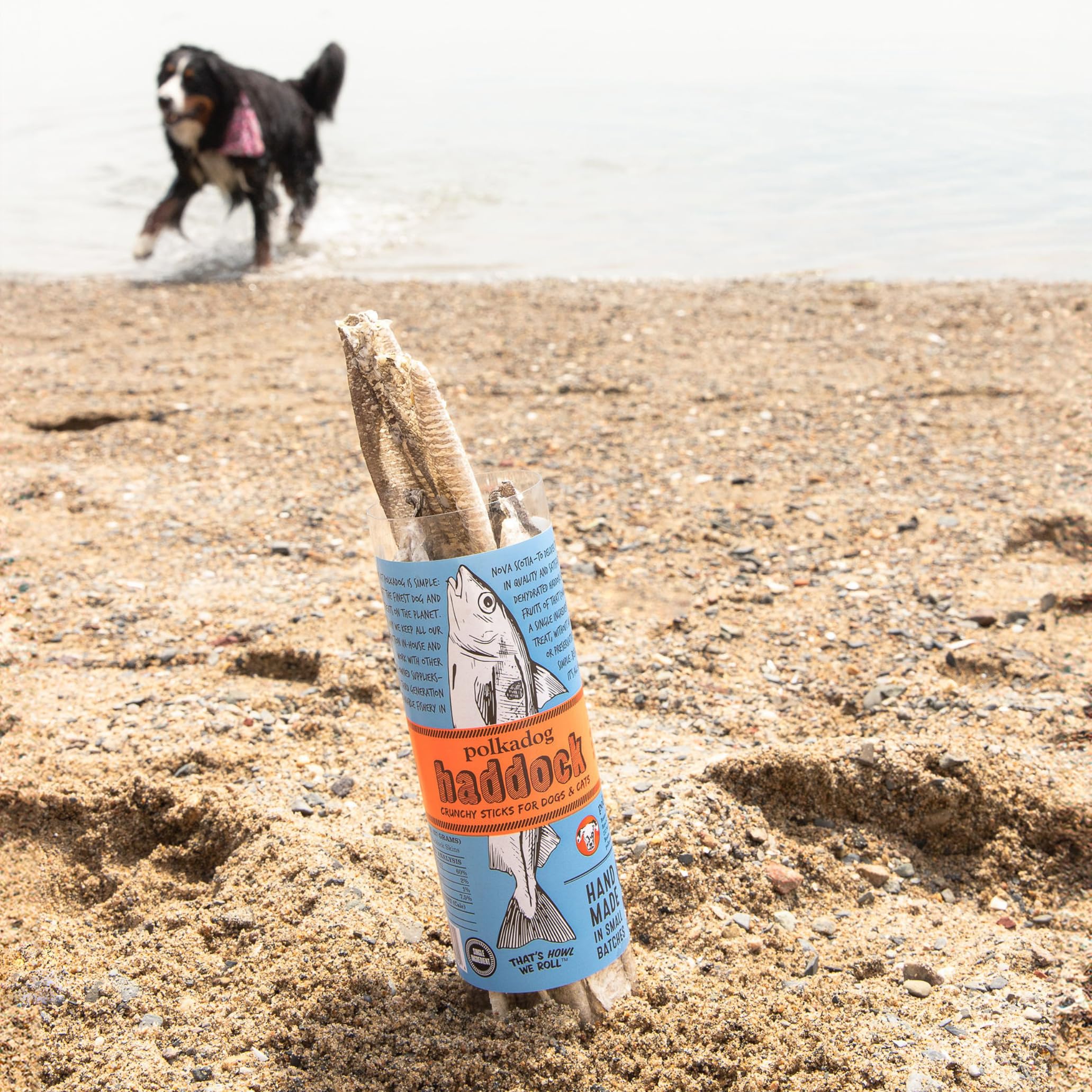 Polkadog Crunchy Haddock Skins Dog Treats - Single-Ingredient, Omega-3 Rich, All-Natural Pet Snack - Locally-Caught, Sustainable