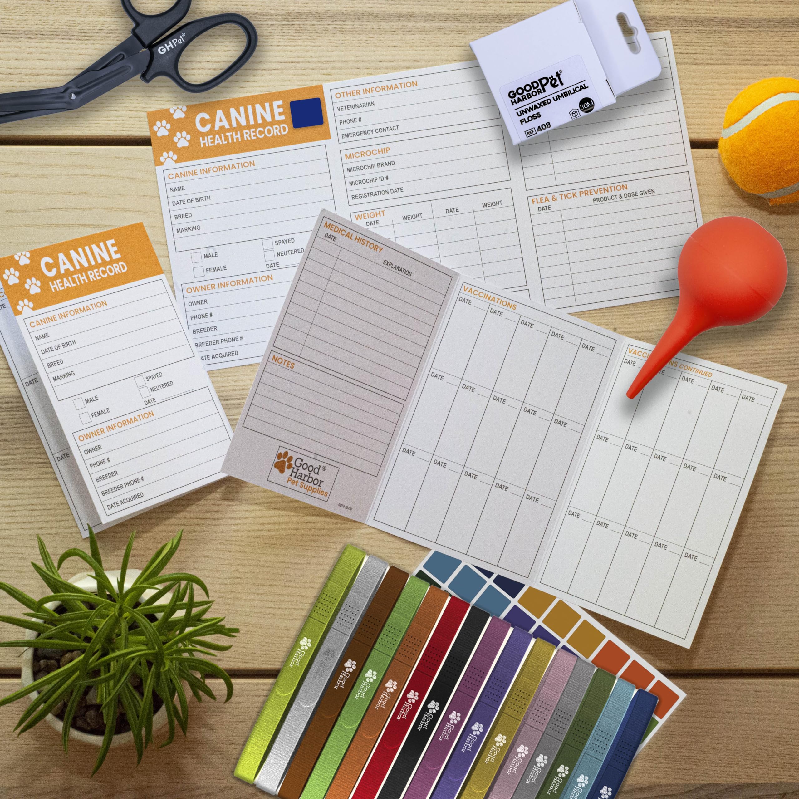 Goodharborpet|Puppy Whelping Essentials Kit For Newborn Dogs | Vaccination Record Cards, Thermometer, Umbilical Floss, And Supplies For Pets