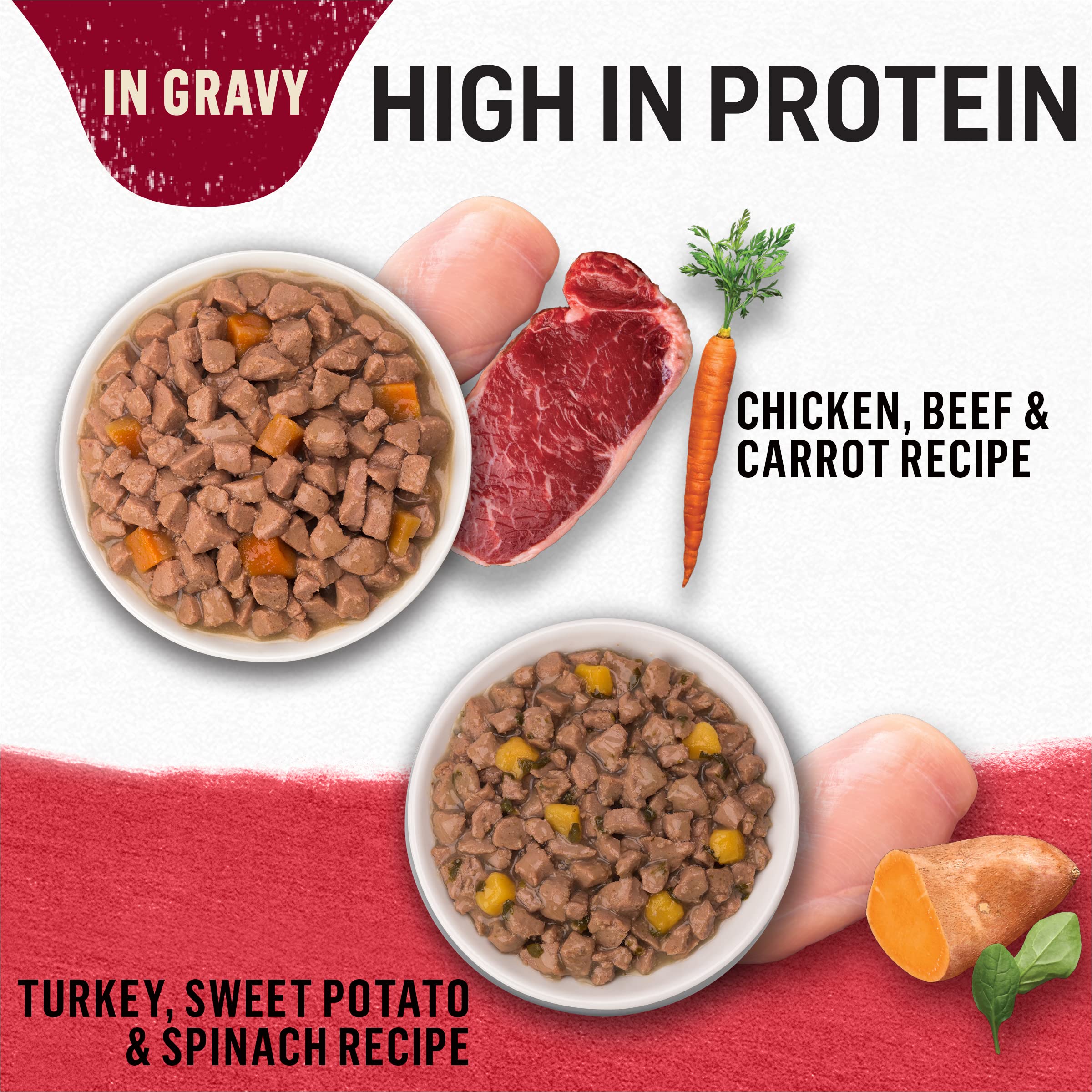 Purina Beyond Chicken, Beef and Carrot and Turkey, Sweet Potato and Spinach in Wet Cat Food Gravy 12 Ct Variety Pack - (2 Packs