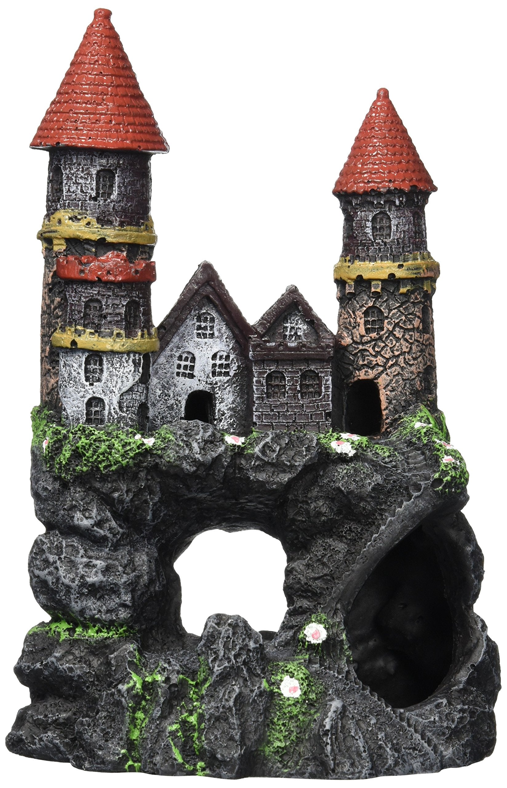Penn-Plax Age-of-Magic Enchanted Castle Aquarium Decoration - Safe for Freshwater and Saltwater Fish Tanks - Medium
