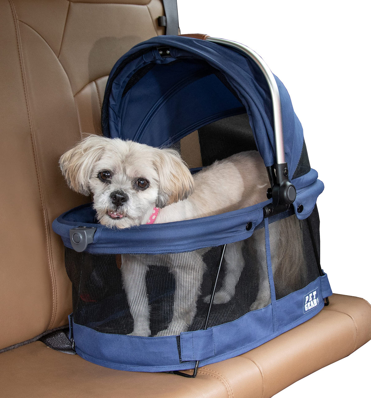 Pet Gear No-Zip View 360 Pet Safety Carrier & Car Seat For Small Dogs & Cats Push Button Entry,Available In 7 Colors,View 360 20