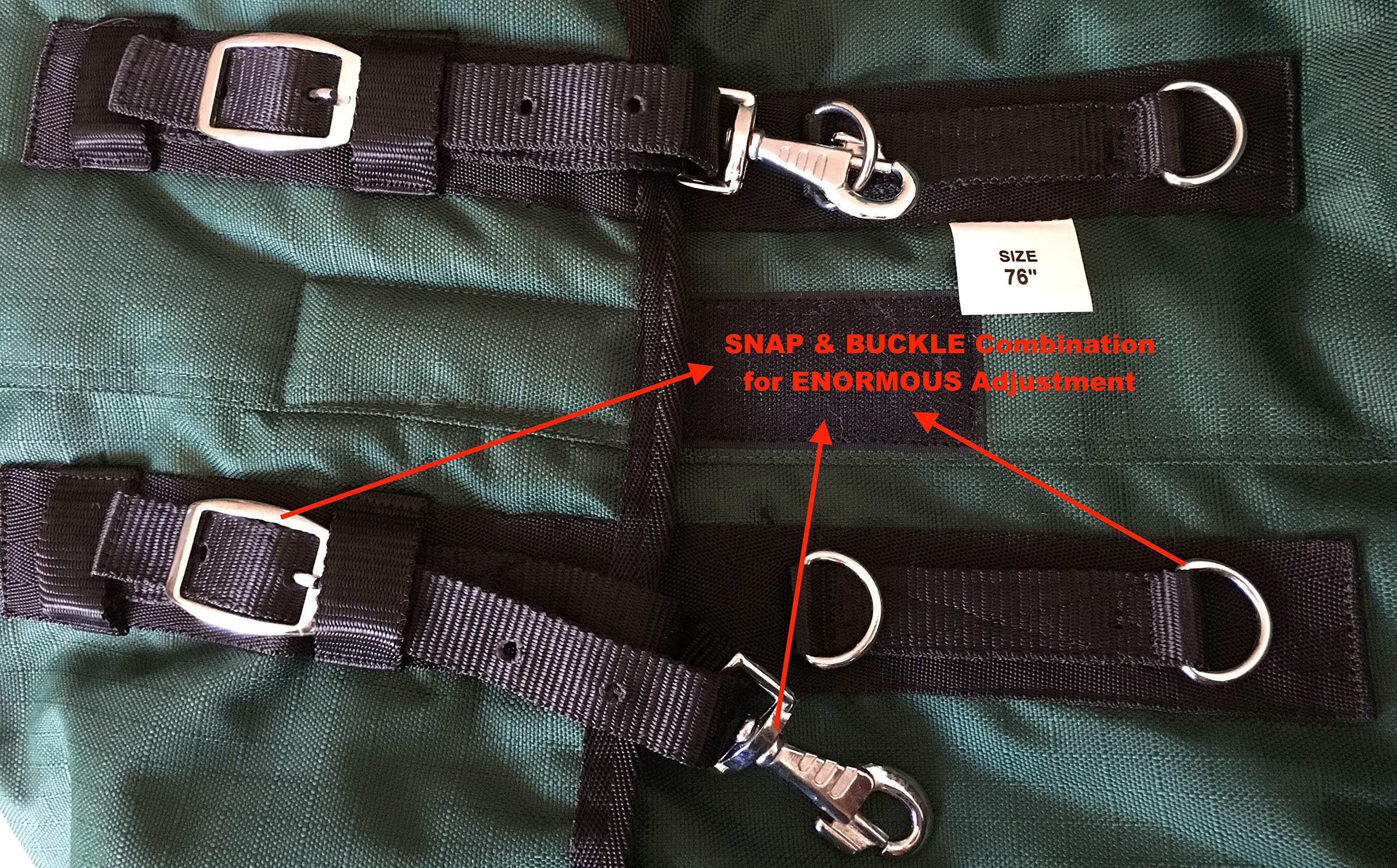 1200 Denier Horse Rain Sheet (Waterproof/Breathable & Wind Proof Turnout Sheet) Horse Breathable Rainsheet (Black-Turquoise, 82)