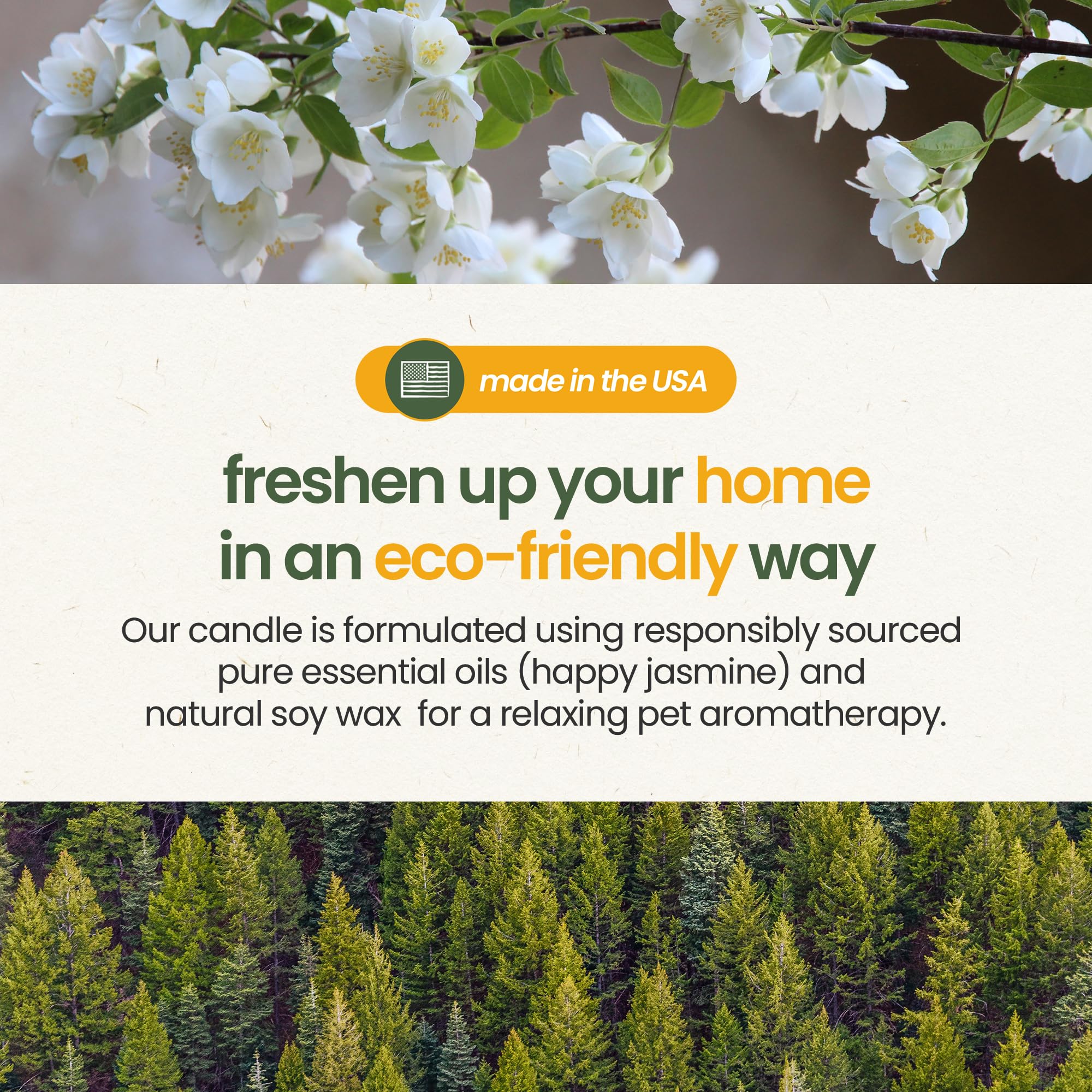 Gerrard Larriett - Deodorizing Soy Candles For Pets, Scented Candles For Removing Pet/Household Odors, Lasts Up To 40 Hours, White Candles For Home Scented With Happy Jasmine Fragrance, 10 Oz