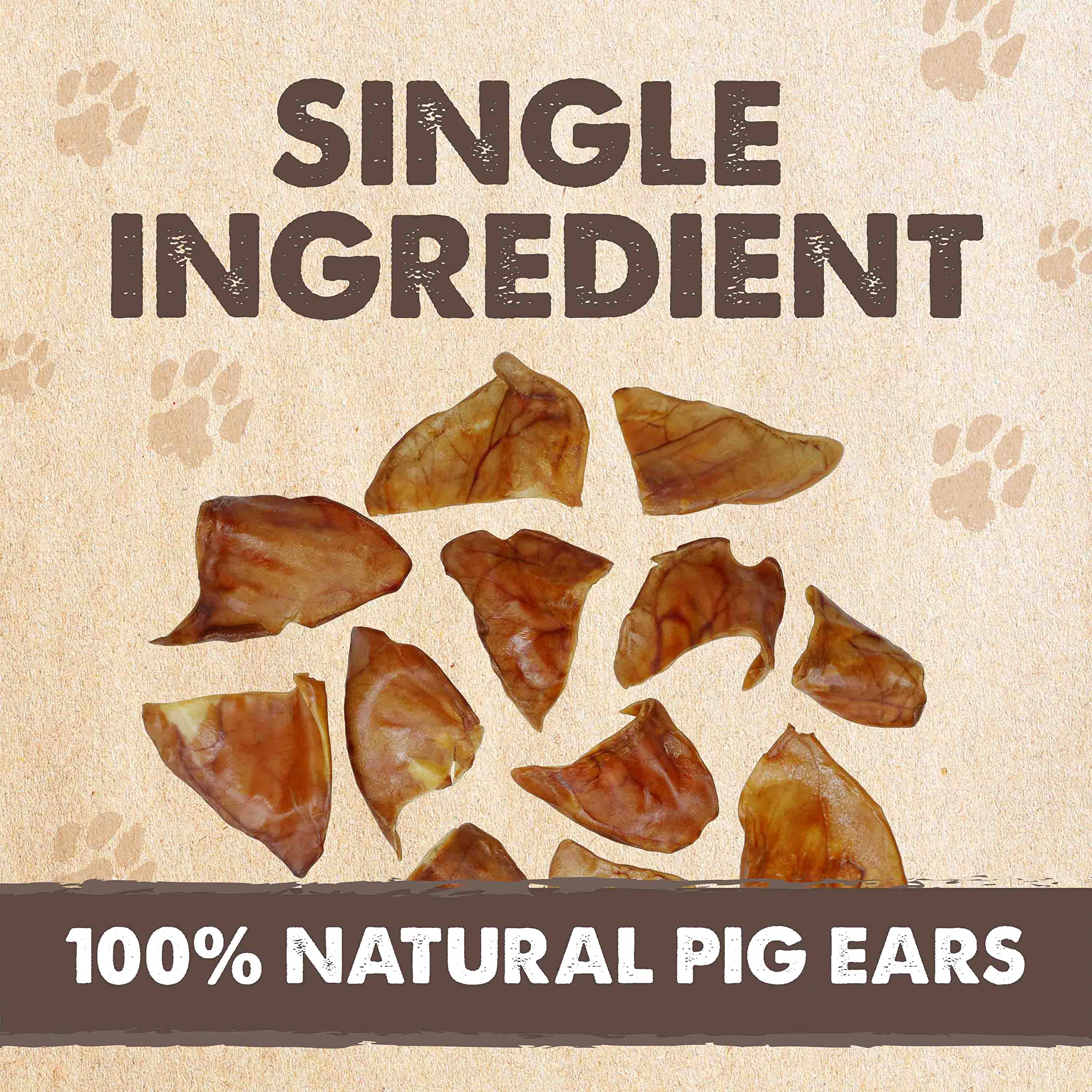 Mighty Paw Full Pig Ears for Dogs | All Natural Treats. Single Ingredient Pet Treat. Better Than Rawhide Dog Snacks for Puppy &