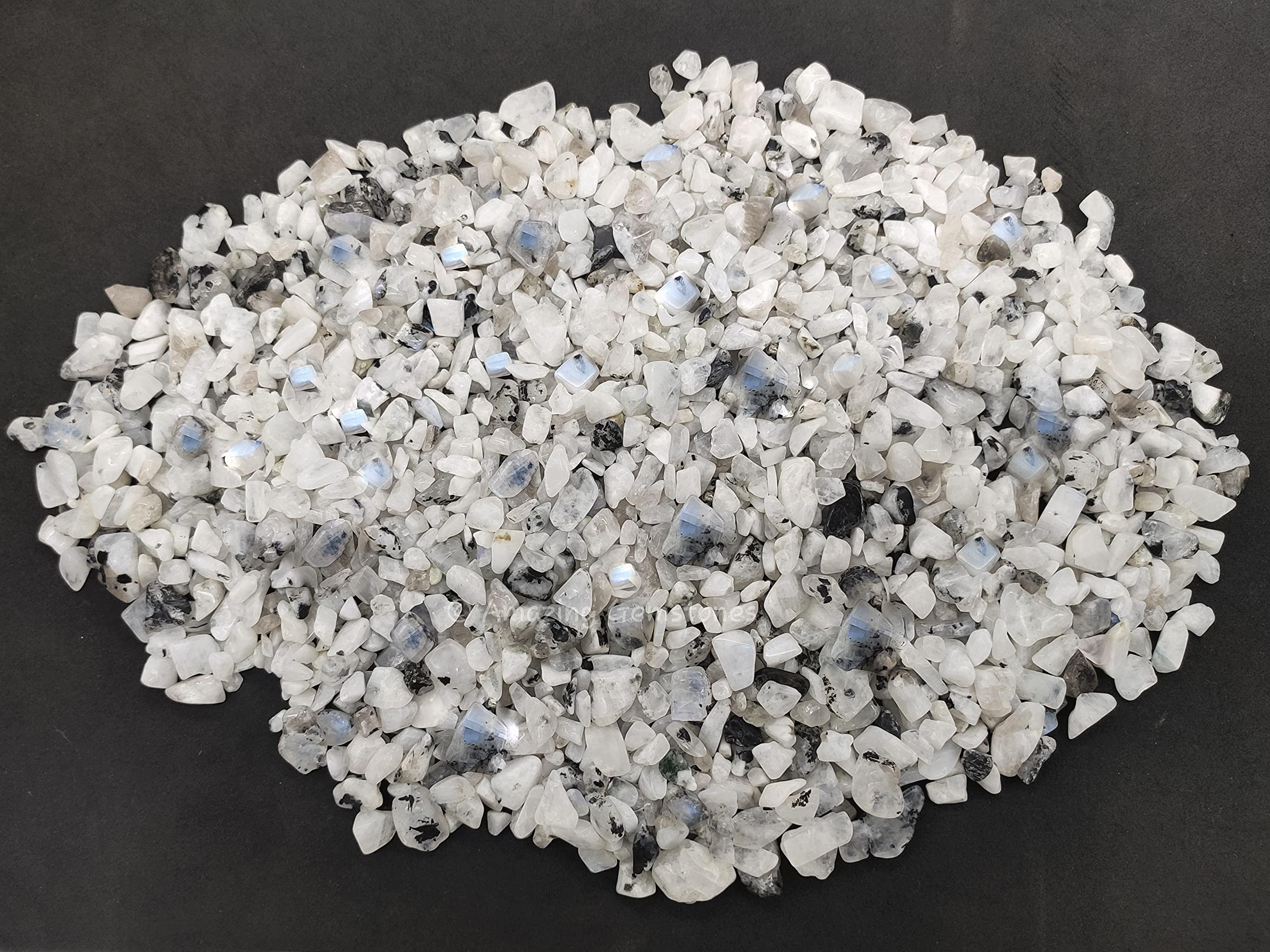 Rainbow Moonstone Crystal Chips Aquarium Gravel Rocks - Bulk Fish Tank Gravel, Small Tumbled Stone Chips and Tiny Crystals for D