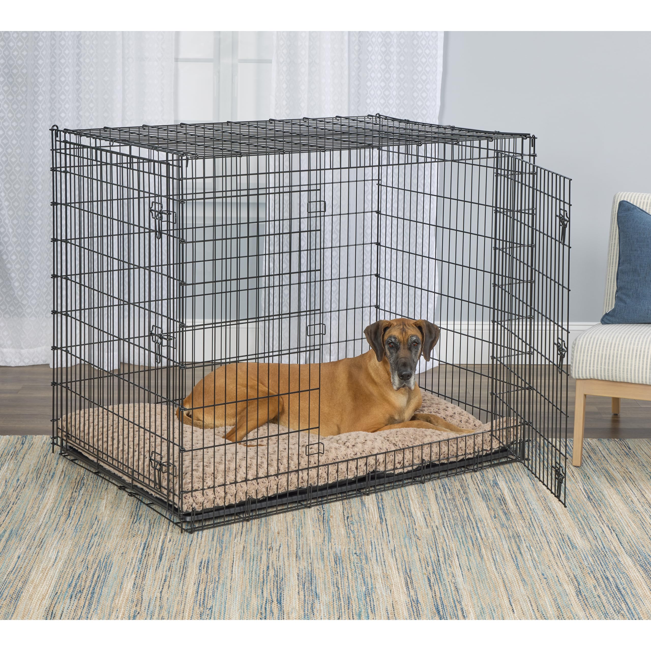 Midwest Homes For Pets Plush Ombre Swirl Dog Bed; Mocha 53.15L X 34.84W X 3.94H -Inches For Giant Breeds
