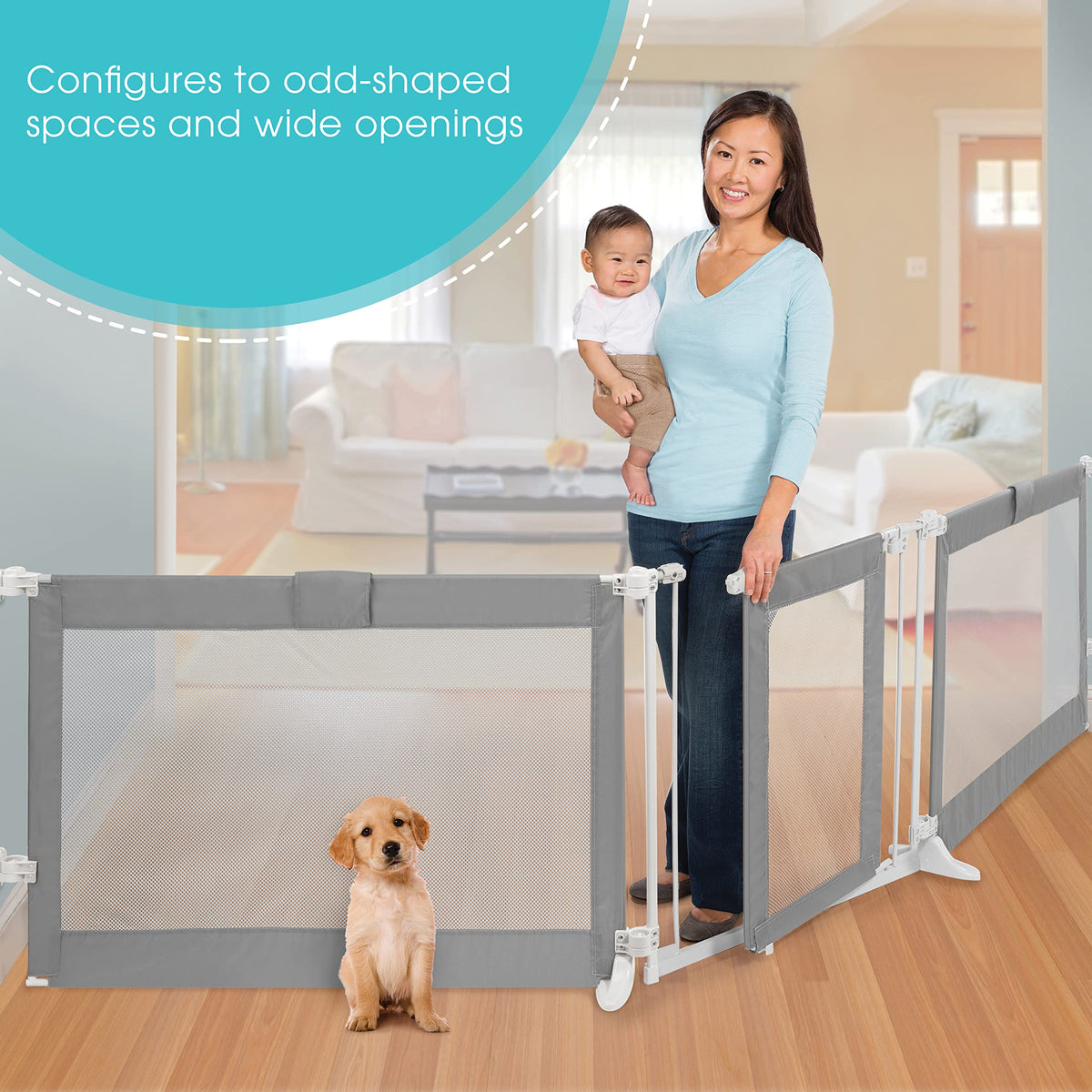 Summer Infant Custom Fit Walk-Thru Baby Gate, Gray, 30