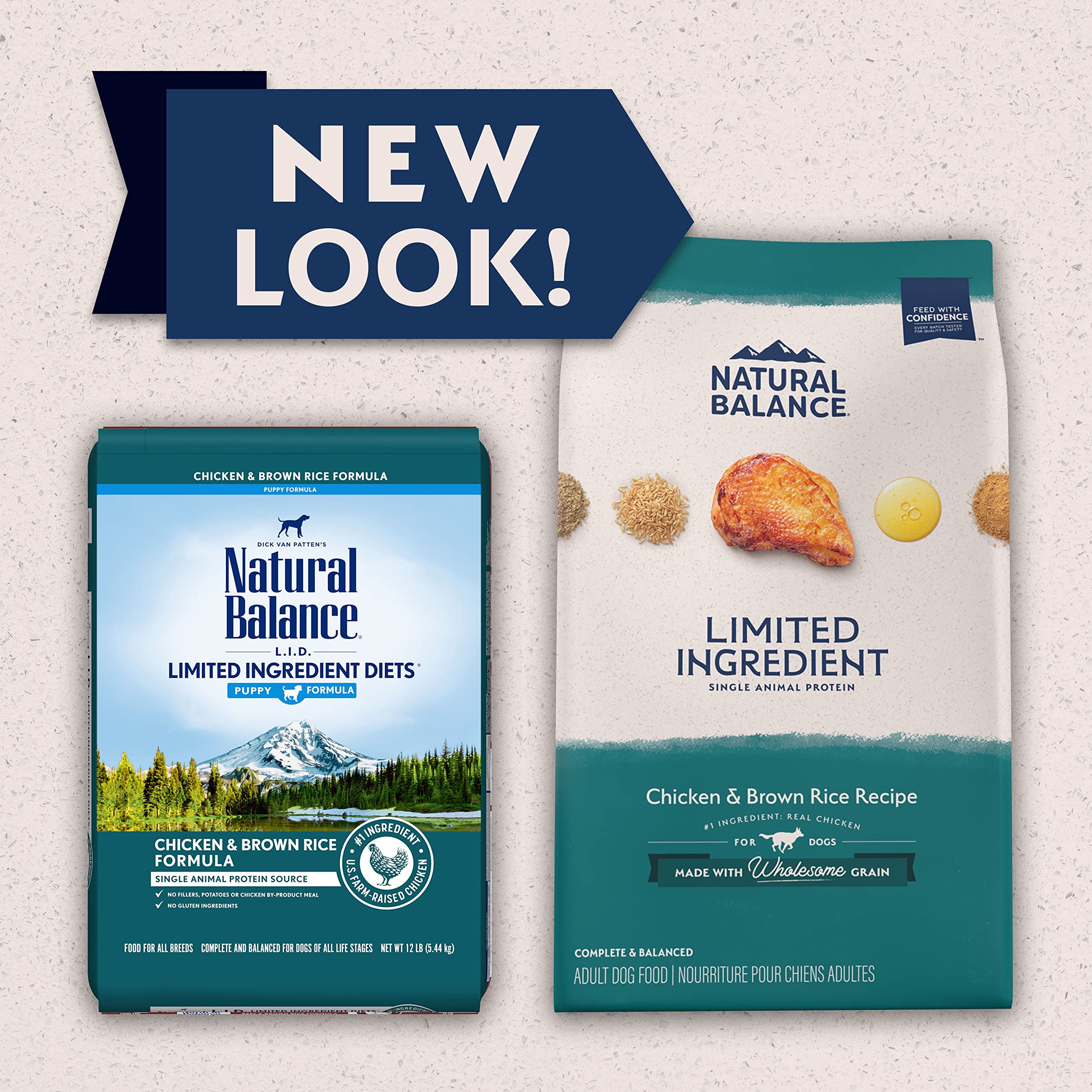 Natural Balance Limited Ingredient Adult Dry Dog Food with Healthy Grains, Chicken & Brown Rice Recipe, 4 Pound (Pack of 1)