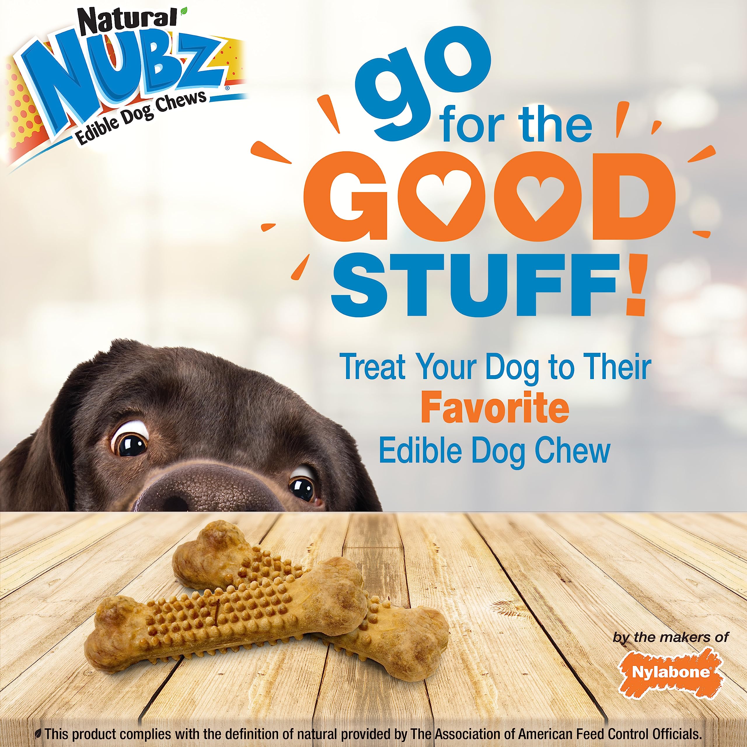 Nylabone Nubz Chicken Dog Treats I All Natural Edible Chew Treats for Dogs l Made in USA l 18 Pack Large - Up to 50 lbs.