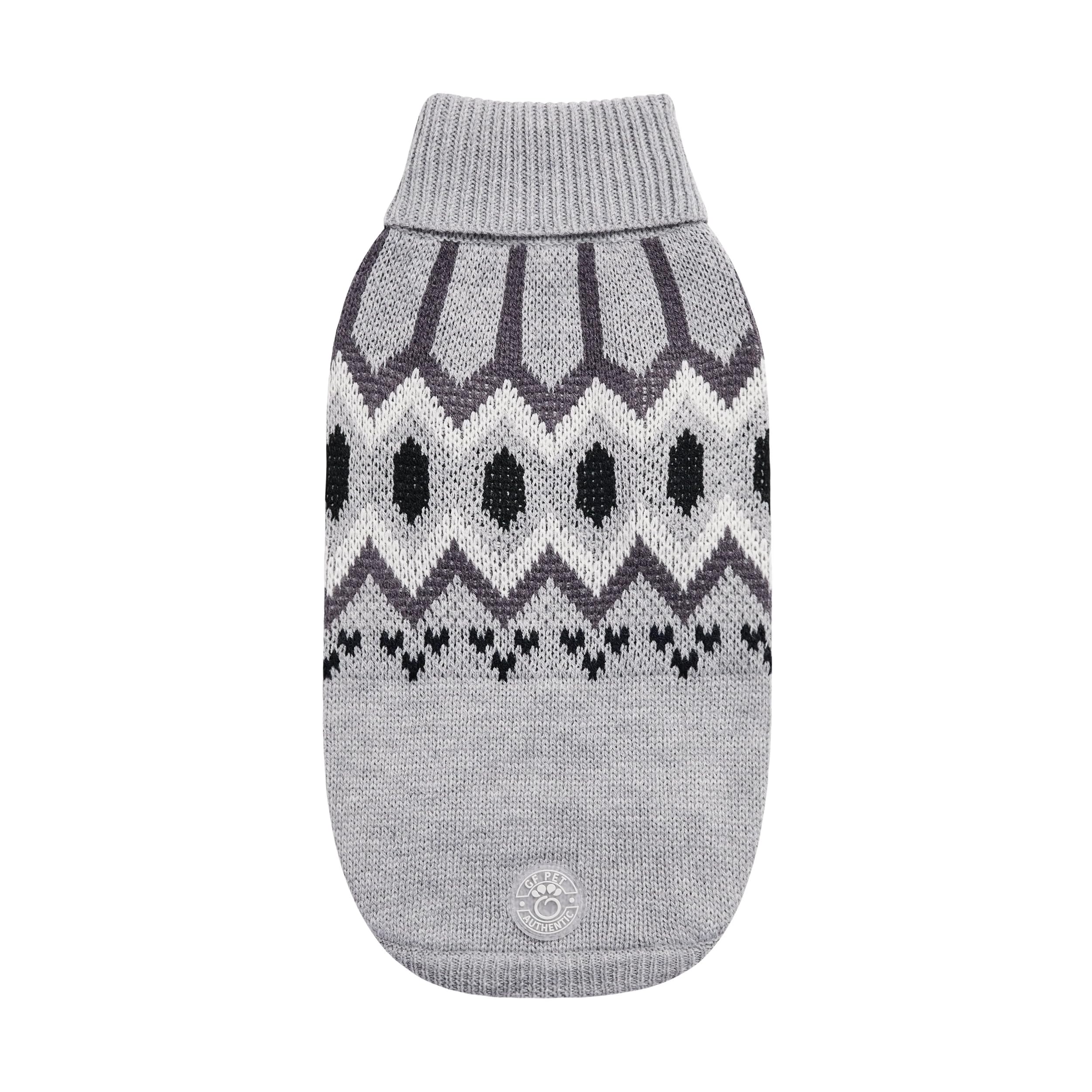 Gf Pet Heritage Sweater Dog Pullover – Classic Ribbed Knit Sweater For Dogs | Soft & Warm Acrylic | Timeless Design | Small, Medium, Large Pets – Grey Mix, 2Xl